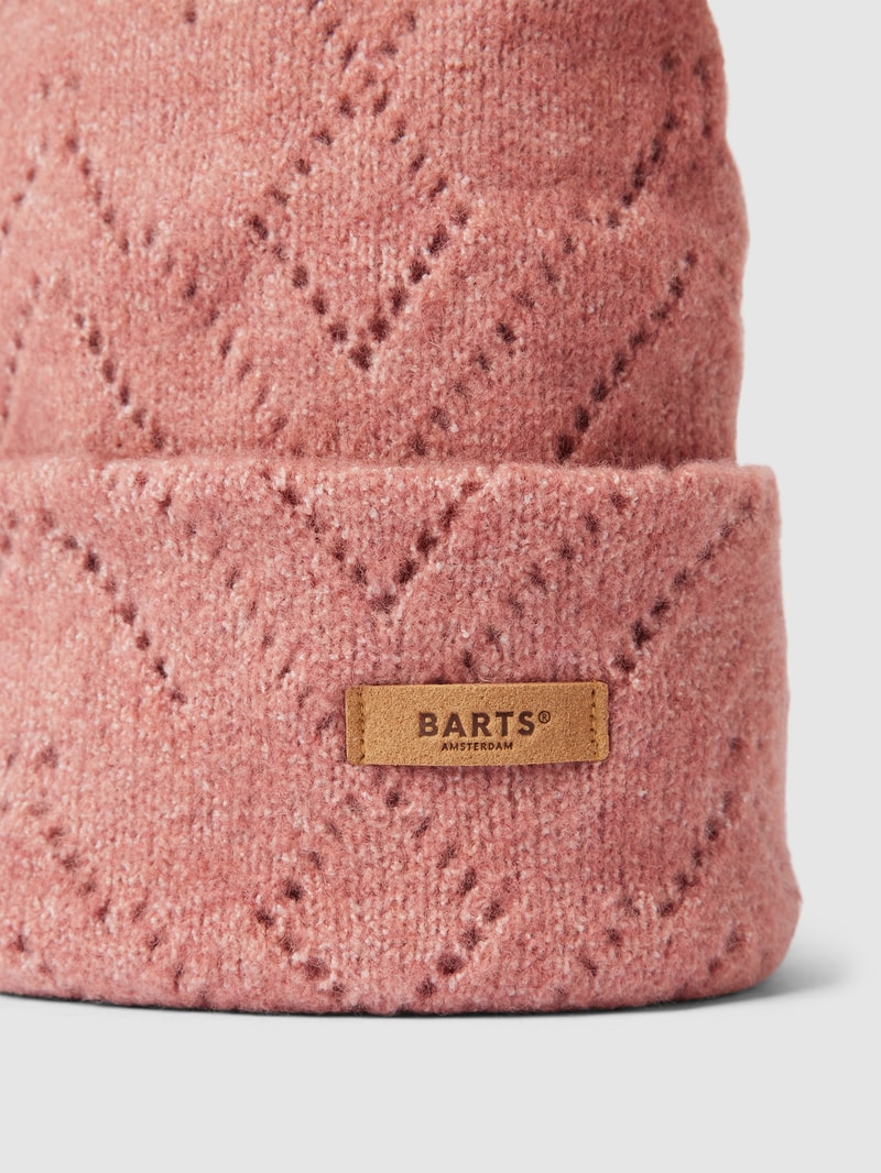Beanie mit Label-Detail Modell 'Bridgey' in kirschrot
