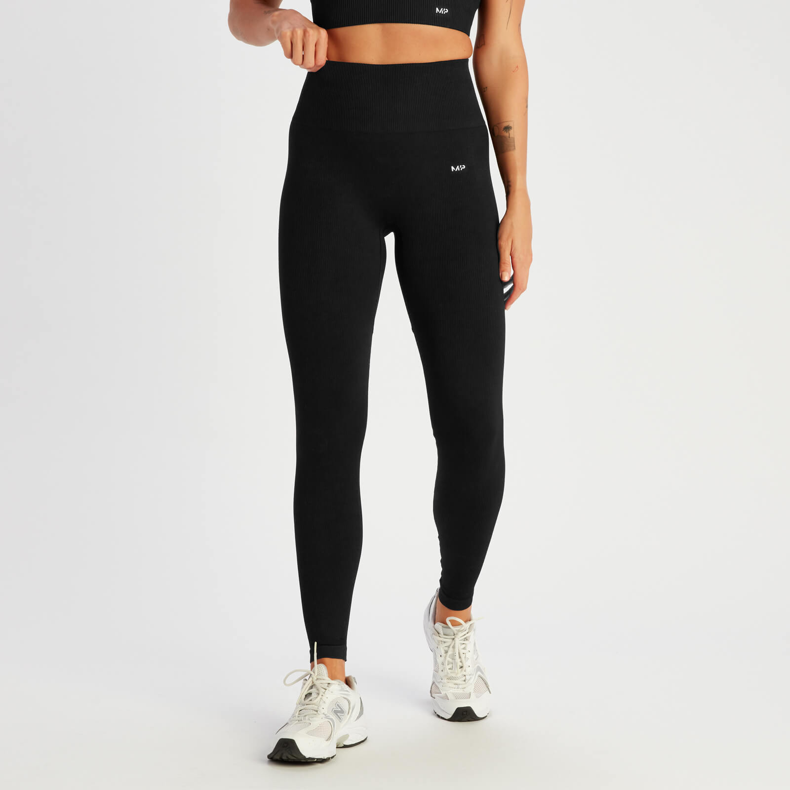 Legging côtelé sans coutures MP Tempo pour femmes – Noir