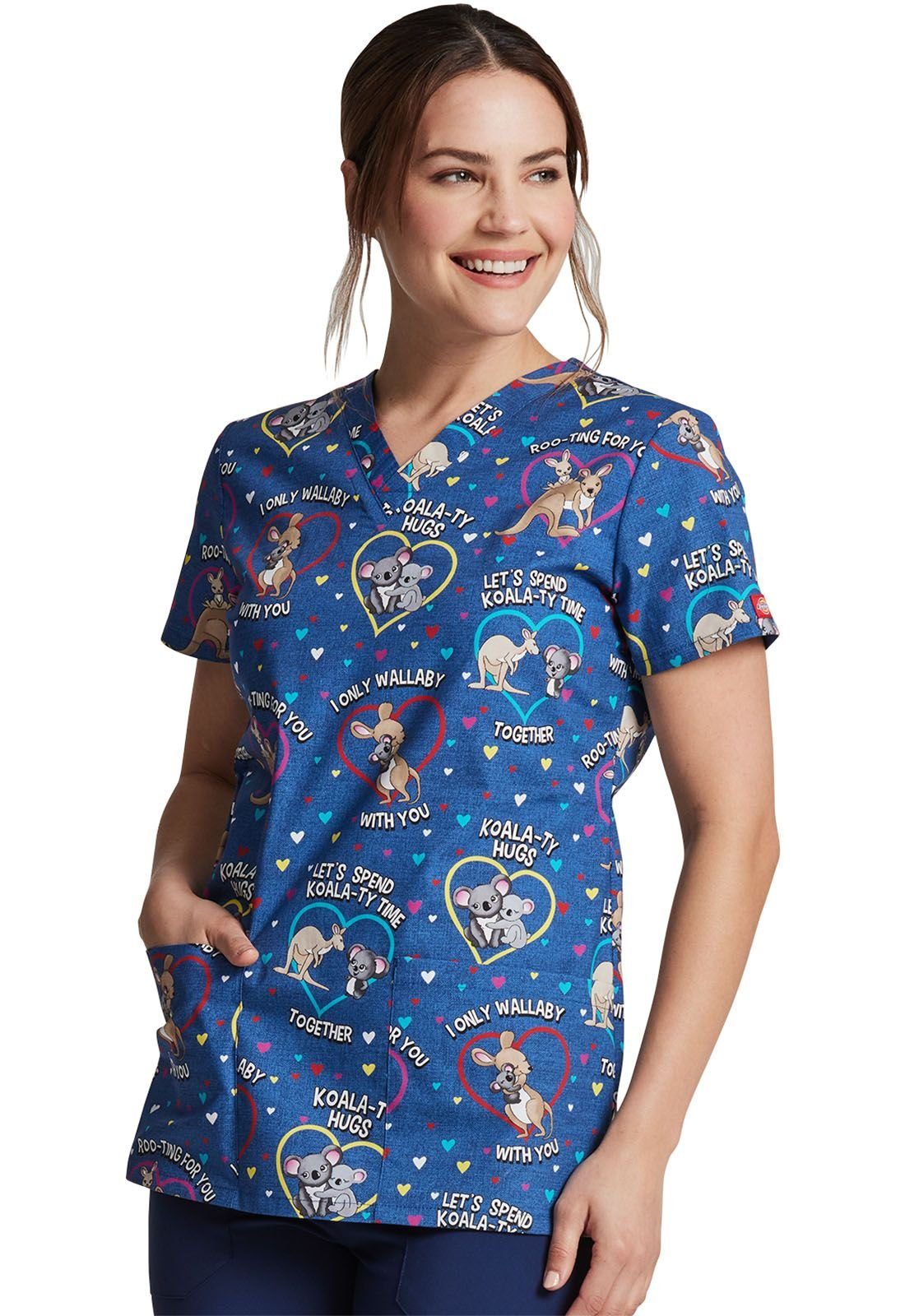 Dickies Funktionsbluse Bunt bedruckter Damen Kasack 