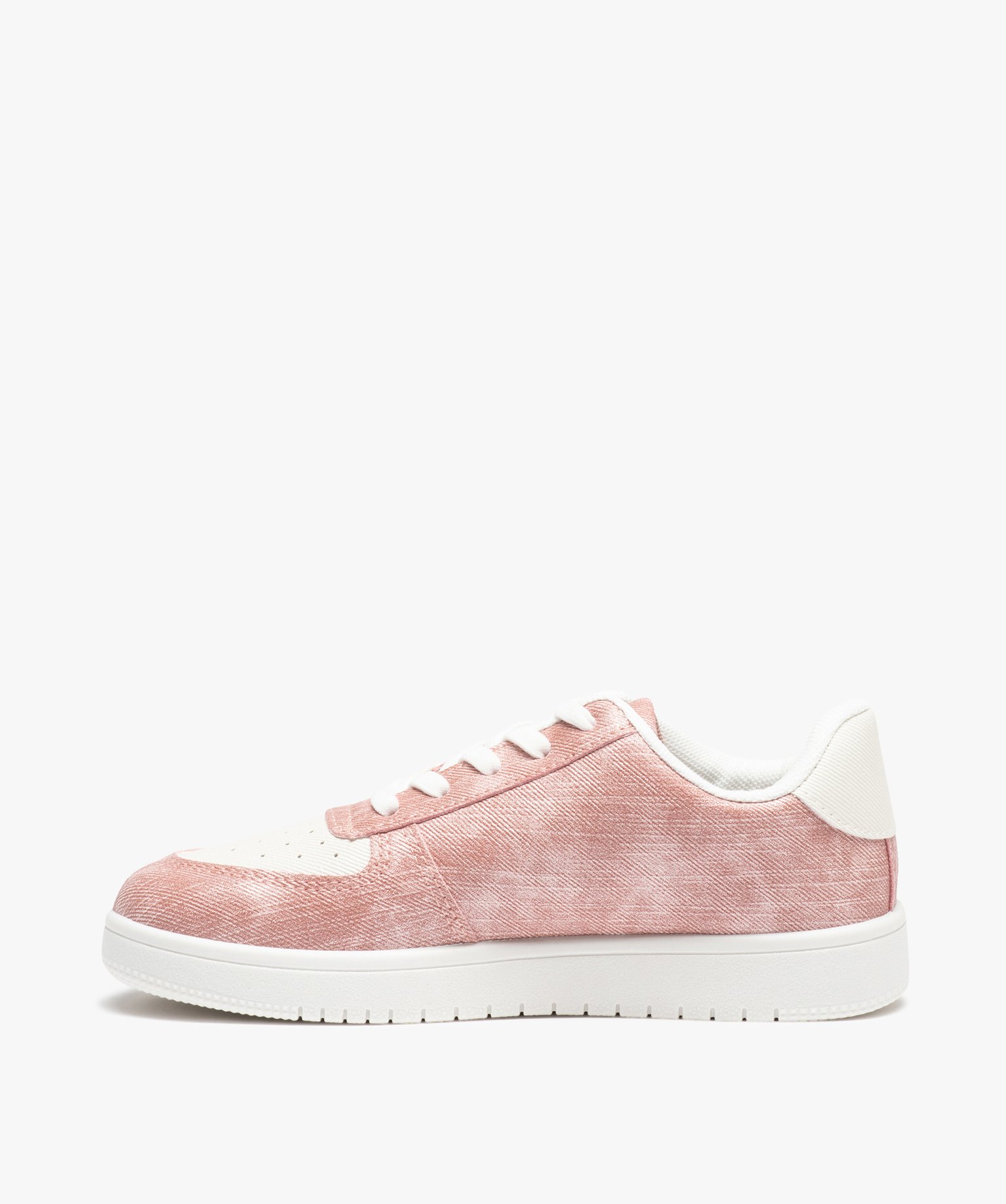 Baskets fille bicolores et scintillantes à lacets rose | GEMO