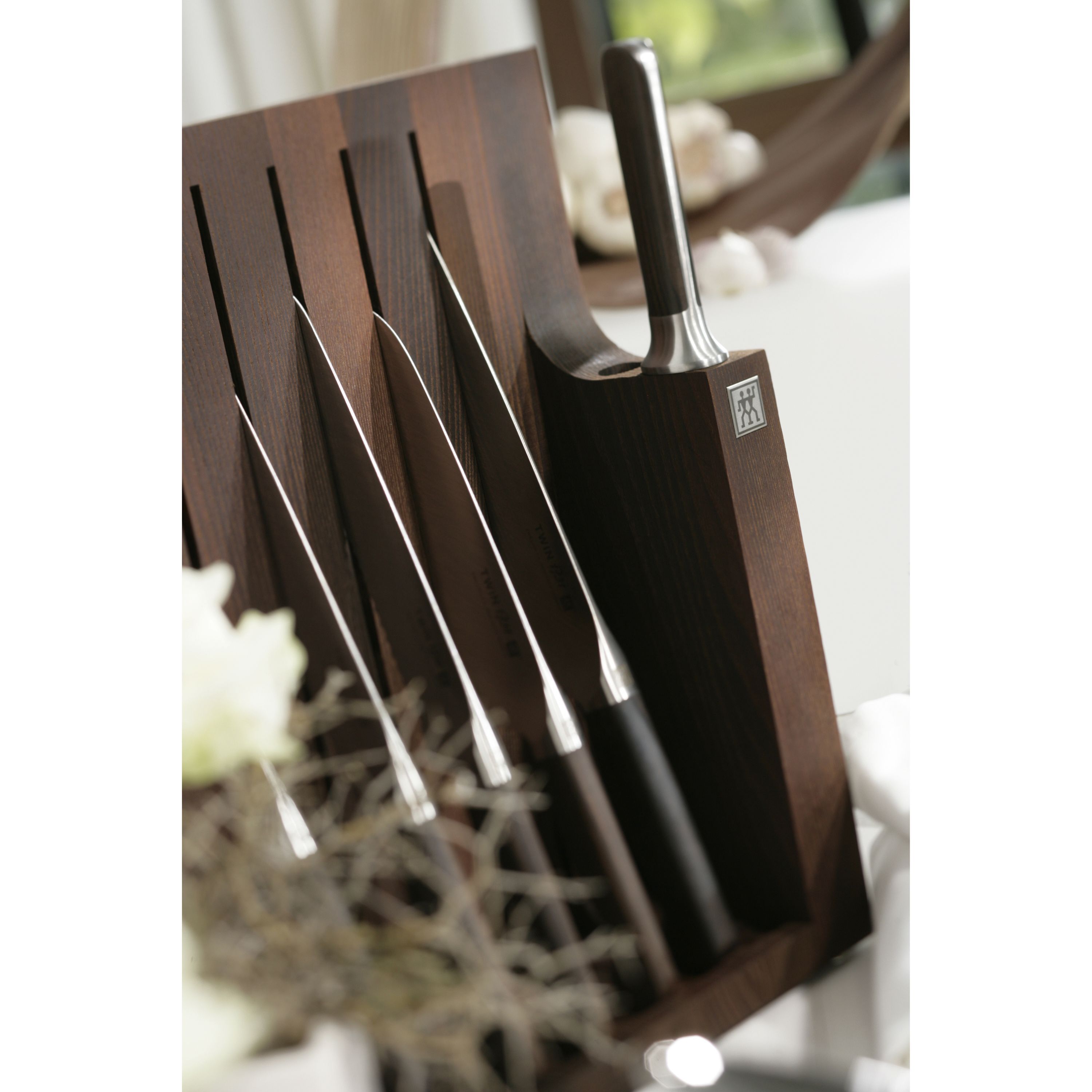Messerblock, leer, 7, Braun