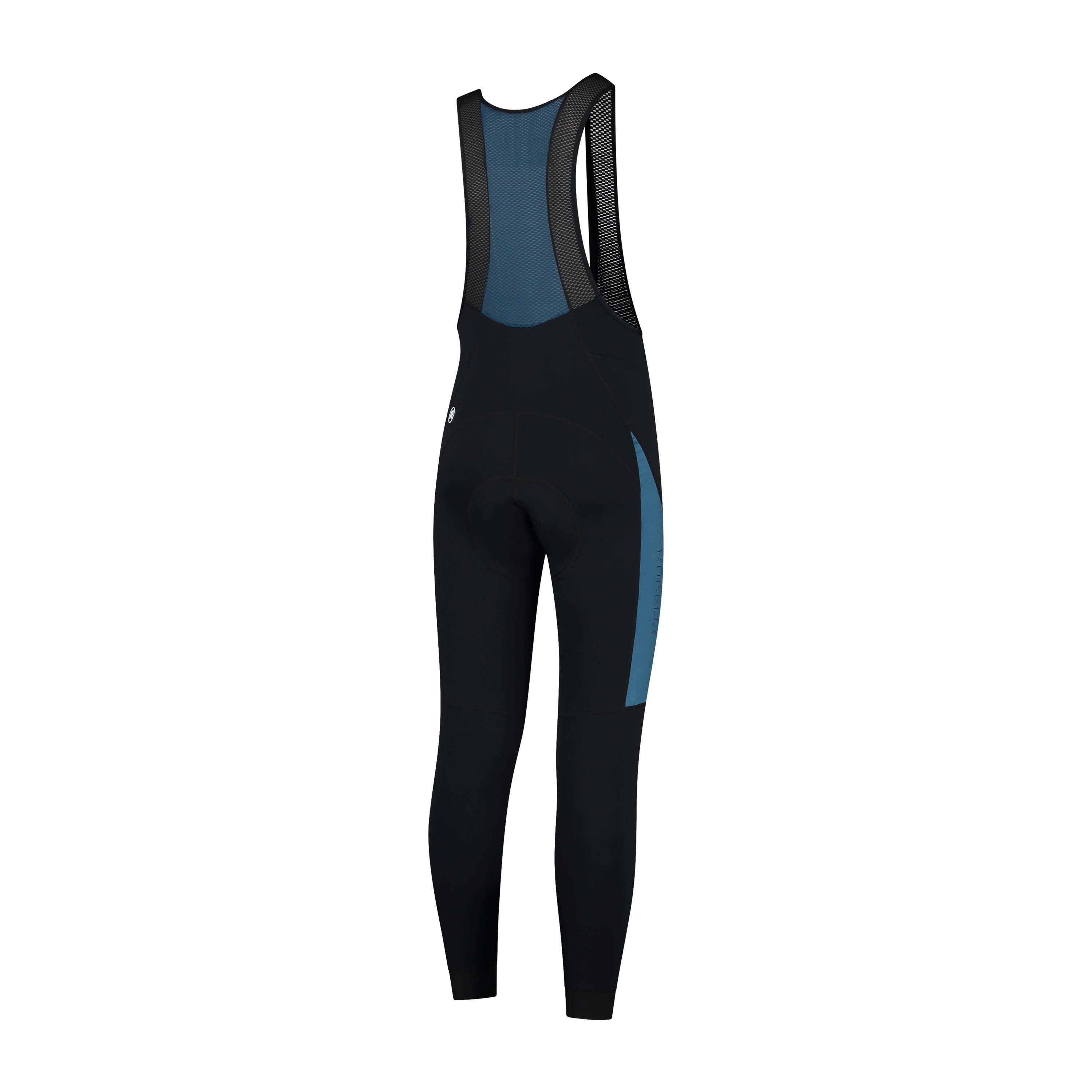 Rogelli Tyro Blue Black Herren lange Radhose mit Träger