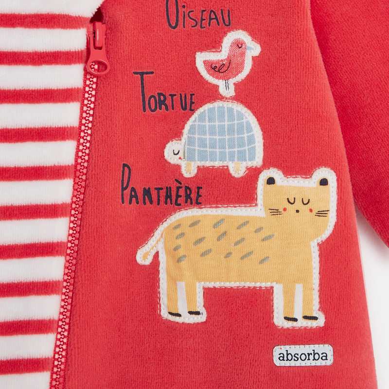 Pyjama zippé bébé fille en velours