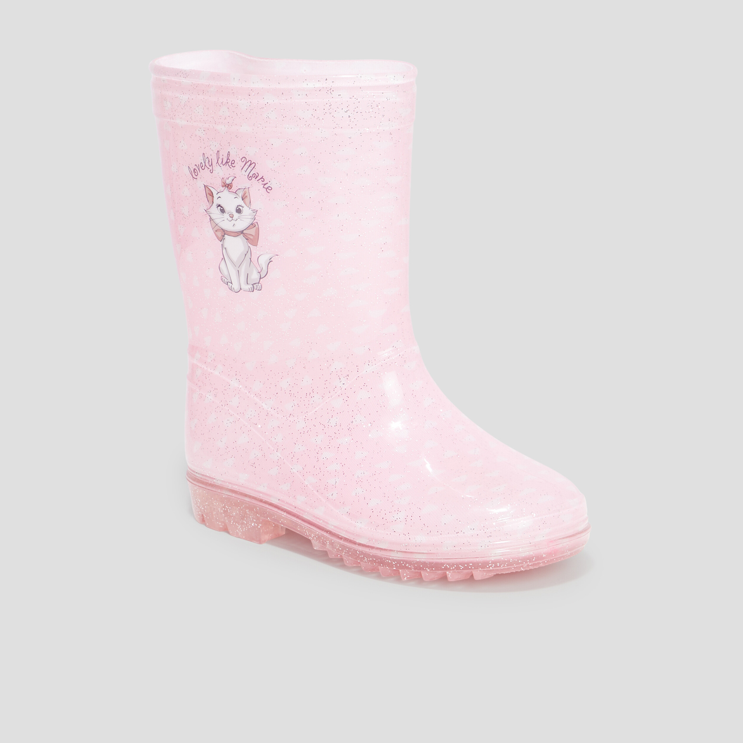 Bottes de pluie à paillettes Aristochats rose fille | La Halle