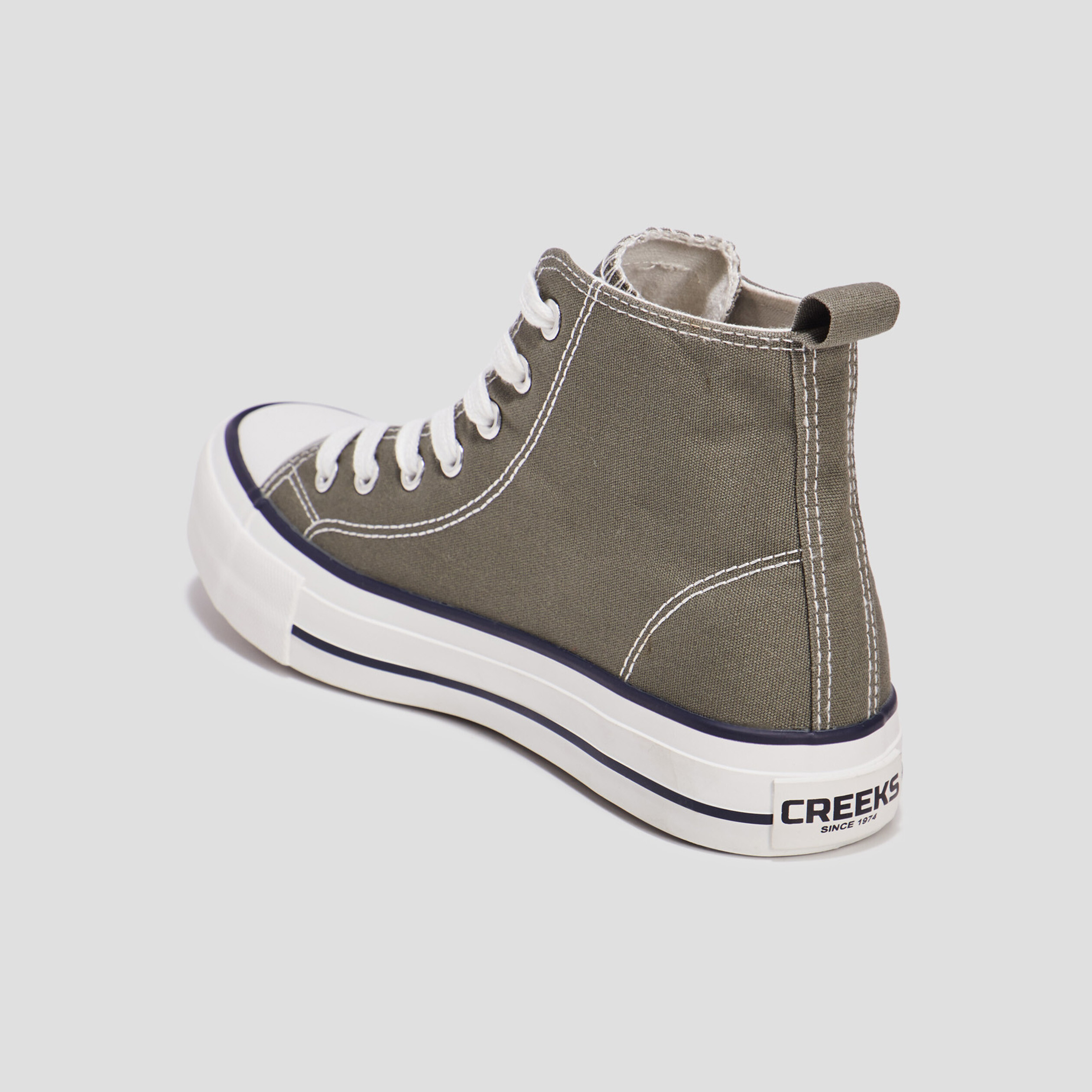 Baskets montantes en toile Creeks vert kaki femme | La Halle