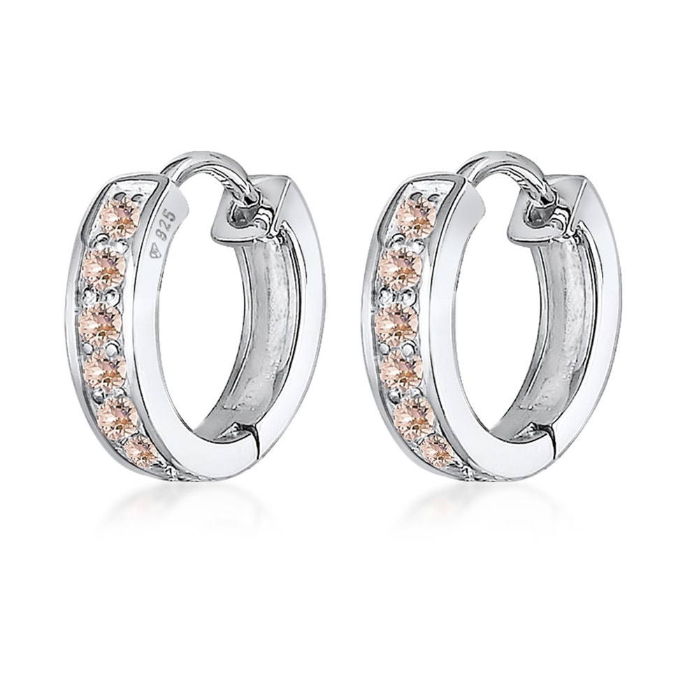 Elli Elli Boucles d'Oreilles Creolen Funkelnd Kristalle 925 Silber Boucles d'oreilles
