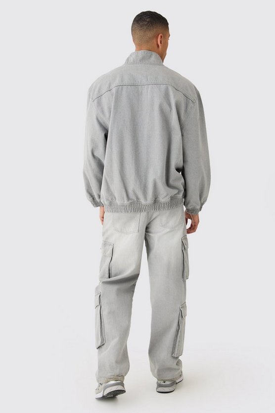 Oversize Jacke mit Trichterkragen und 1/4 Reißverschluss