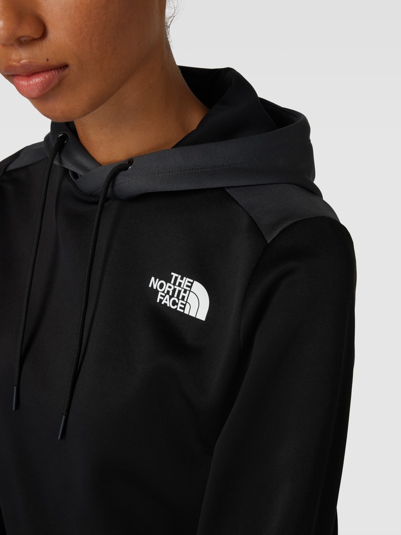 Cropped Hoodie mit Label-Print Modell 'REAXION' in schwarz