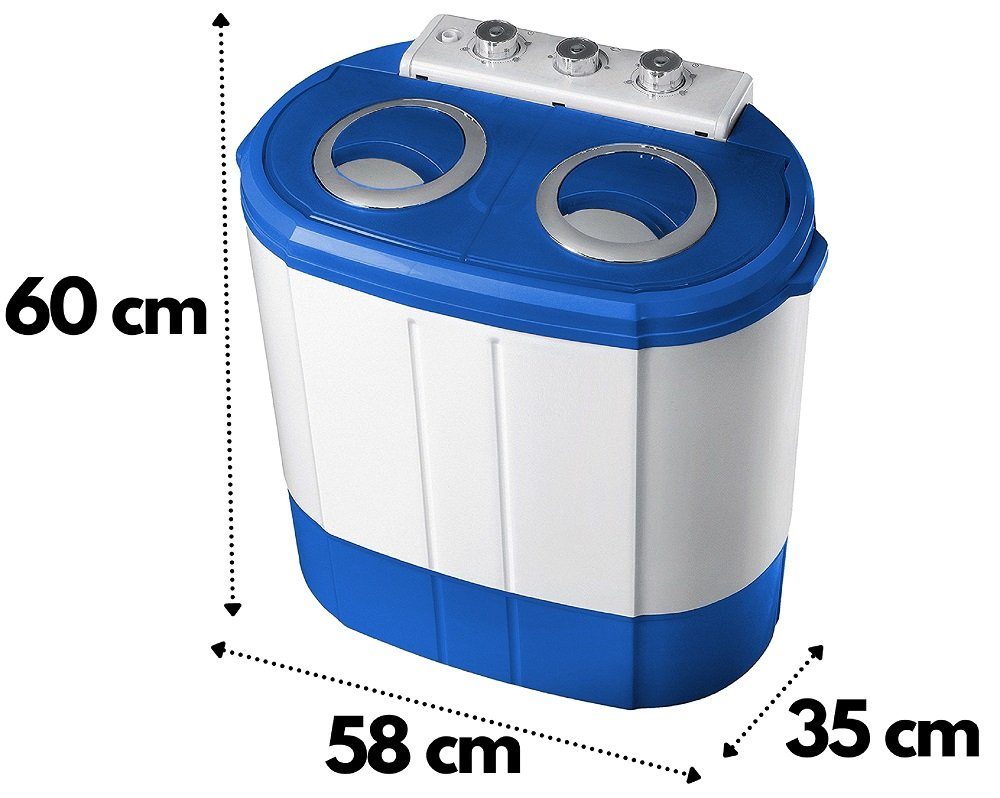 STEINBORG Wäscheschleuder SB-4002, 3 kg, Mini Waschmaschine, Camping, Toploader, 3 KG Kapazität, mit Schleuderfunktion, 2 Kammern, 230 Watt
