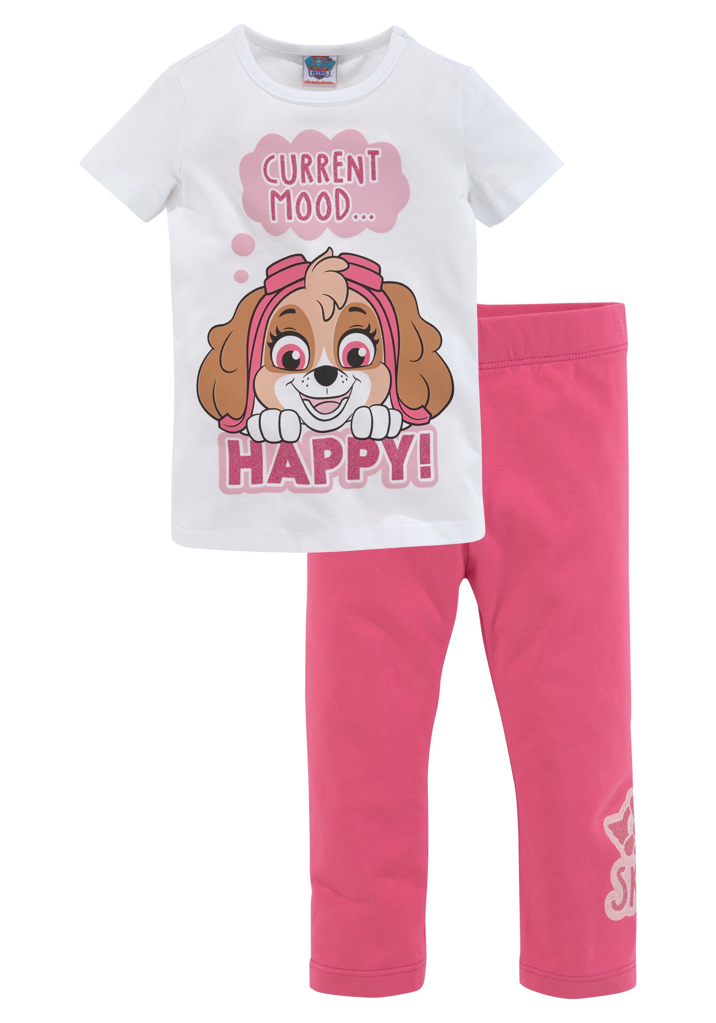 PAW PATROL Shirt & Leggings (Set, 2-tlg) mit Glitzerdruck