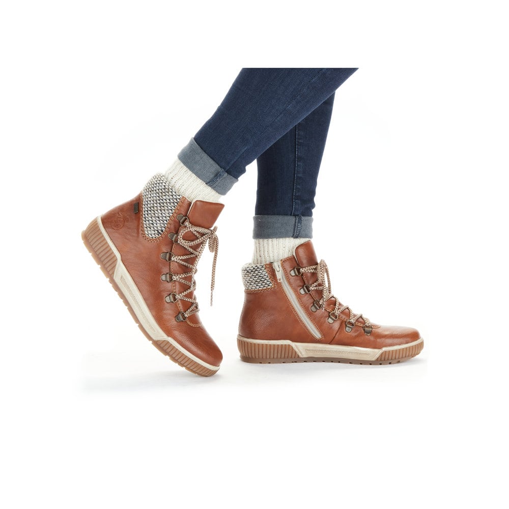 Rieker Damen Schnürstiefel zimtbraun