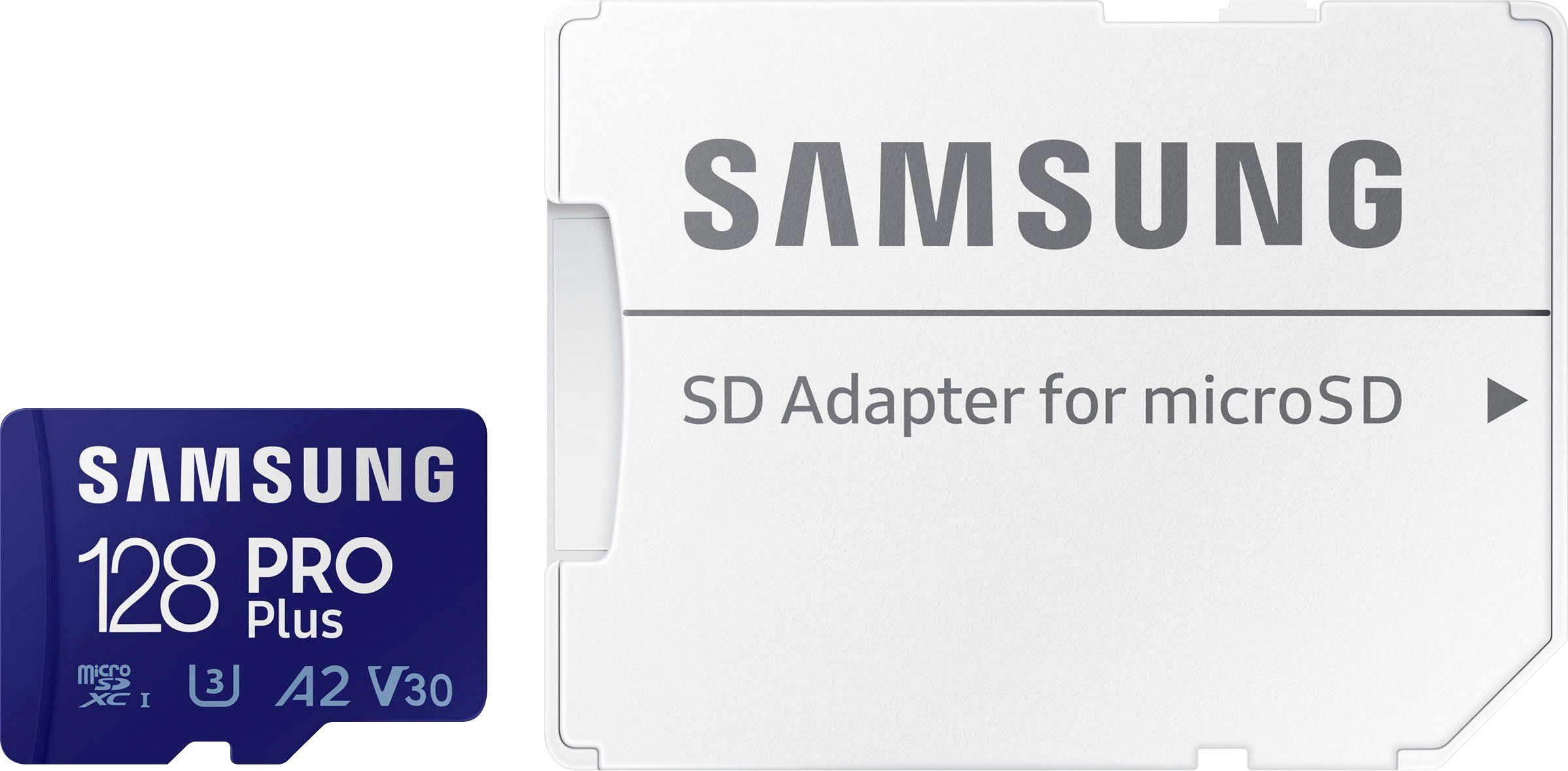 Samsung 2 x PRO Plus 128GB inkl. SD-Adapter Speicherkarte (128 GB, UHS Class 10, 160 MB/s Lesegeschwindigkeit, Doppelpack)