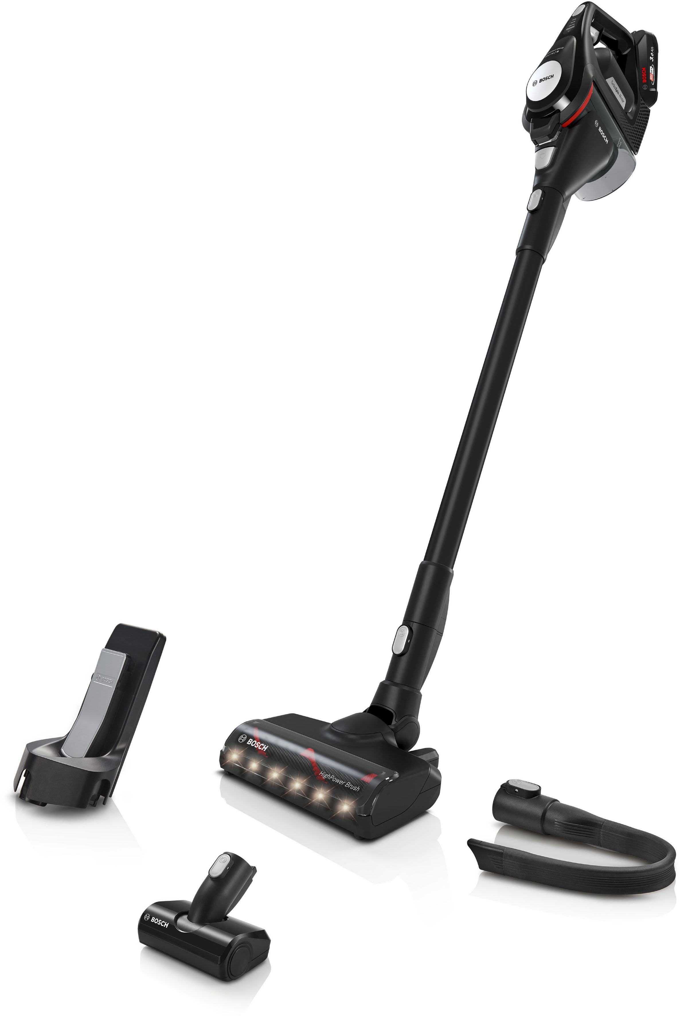 BOSCH Akku-Stielstaubsauger BKS8214T Unlimited Serie, 8 Gen2, beutellos, 45 Min Laufzeit, inkl. elektrische Minidüse und flexibler Fugendüse