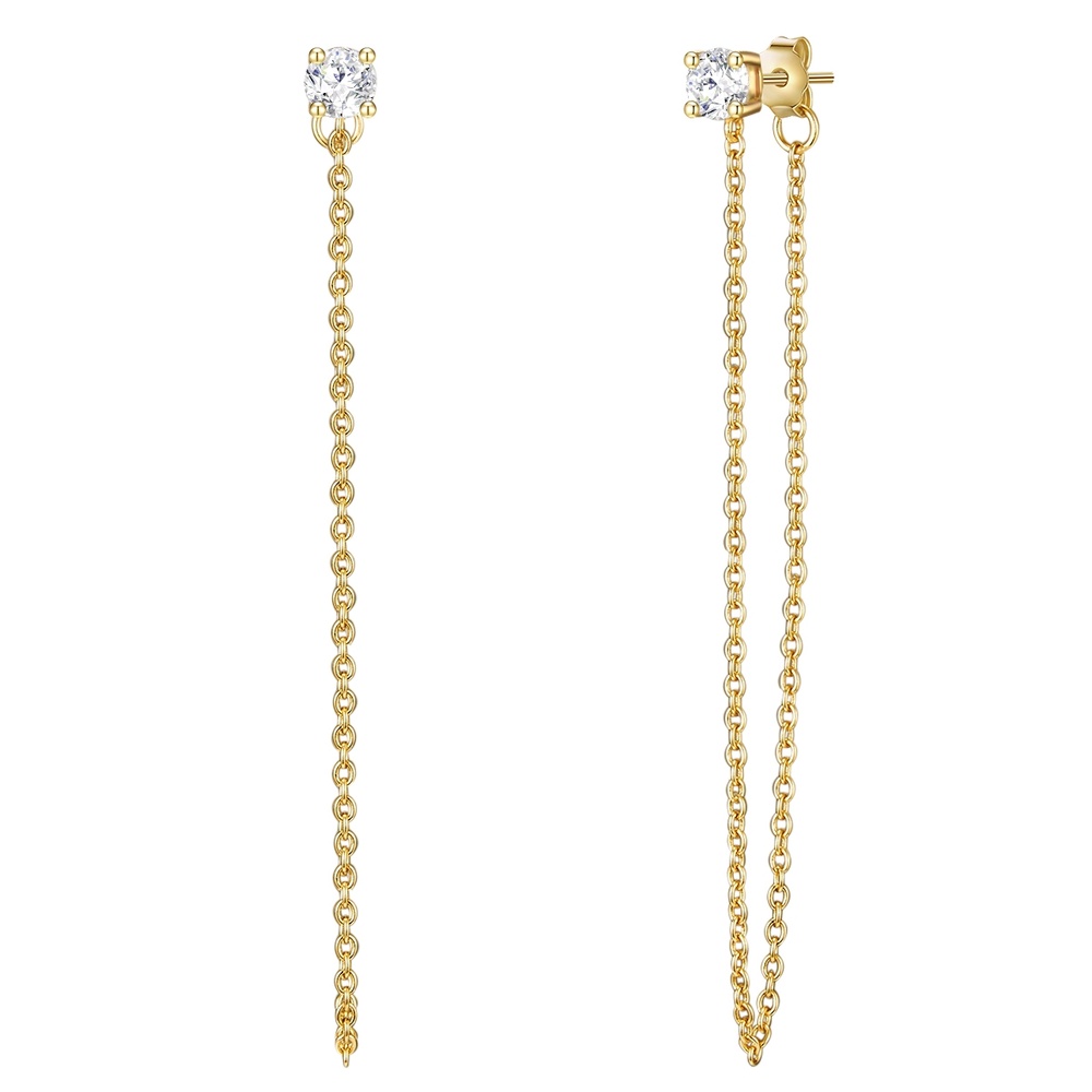 Glanzstücke München Boucles d'oreille en argent Argent sterling Oxyde de zirconium (CZ) en Or jaune Boucles d'oreilles