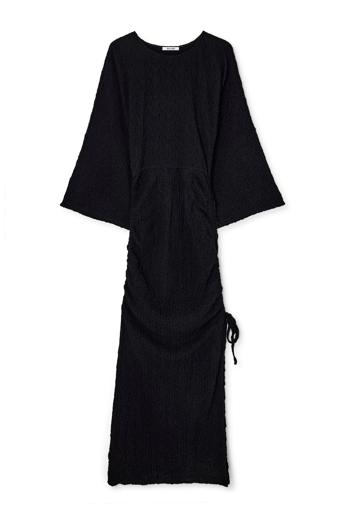 Strukturiertes Maxikleid mit Kordelzug