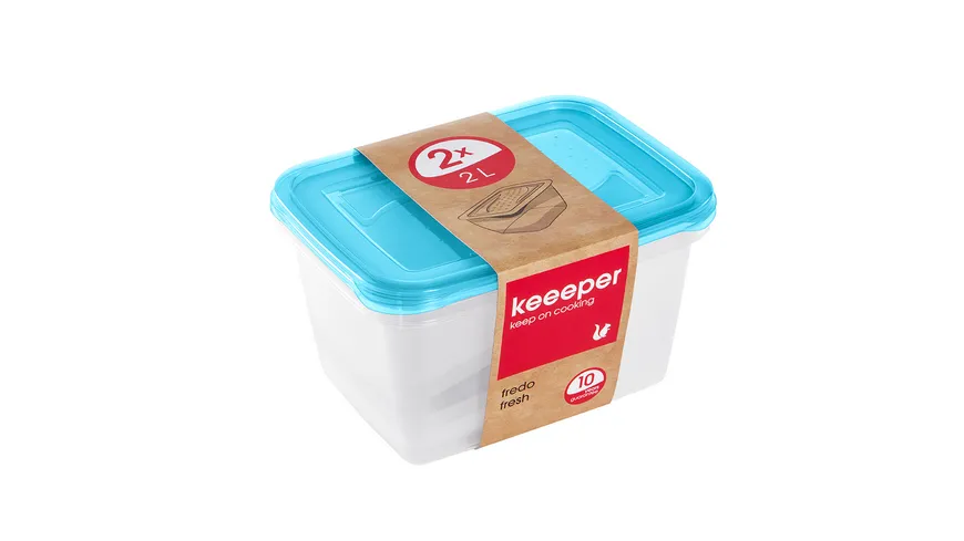 keeeper Frischhaltedosen Set Fredo Fresh 2-tlg. 2l fresh-blue transparent