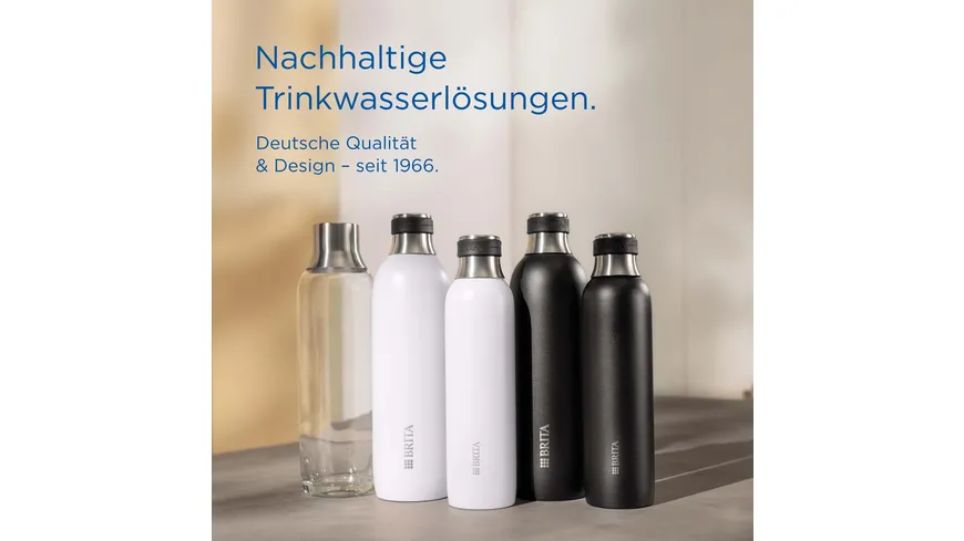 BRITA sodaTRIO Edelstahlflasche klein weiß 0,6l