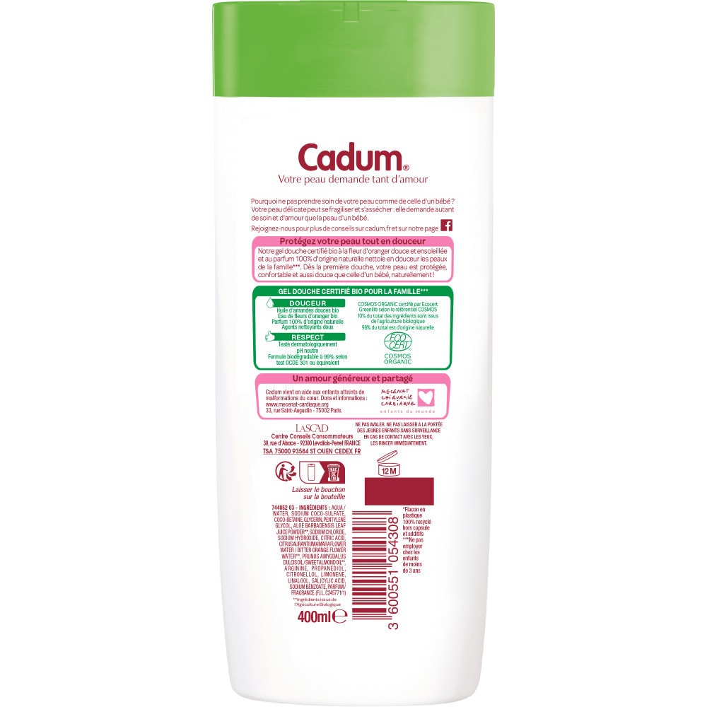 cadum Cadum Douche Gel douche natural caresse à la fleur d'oranger