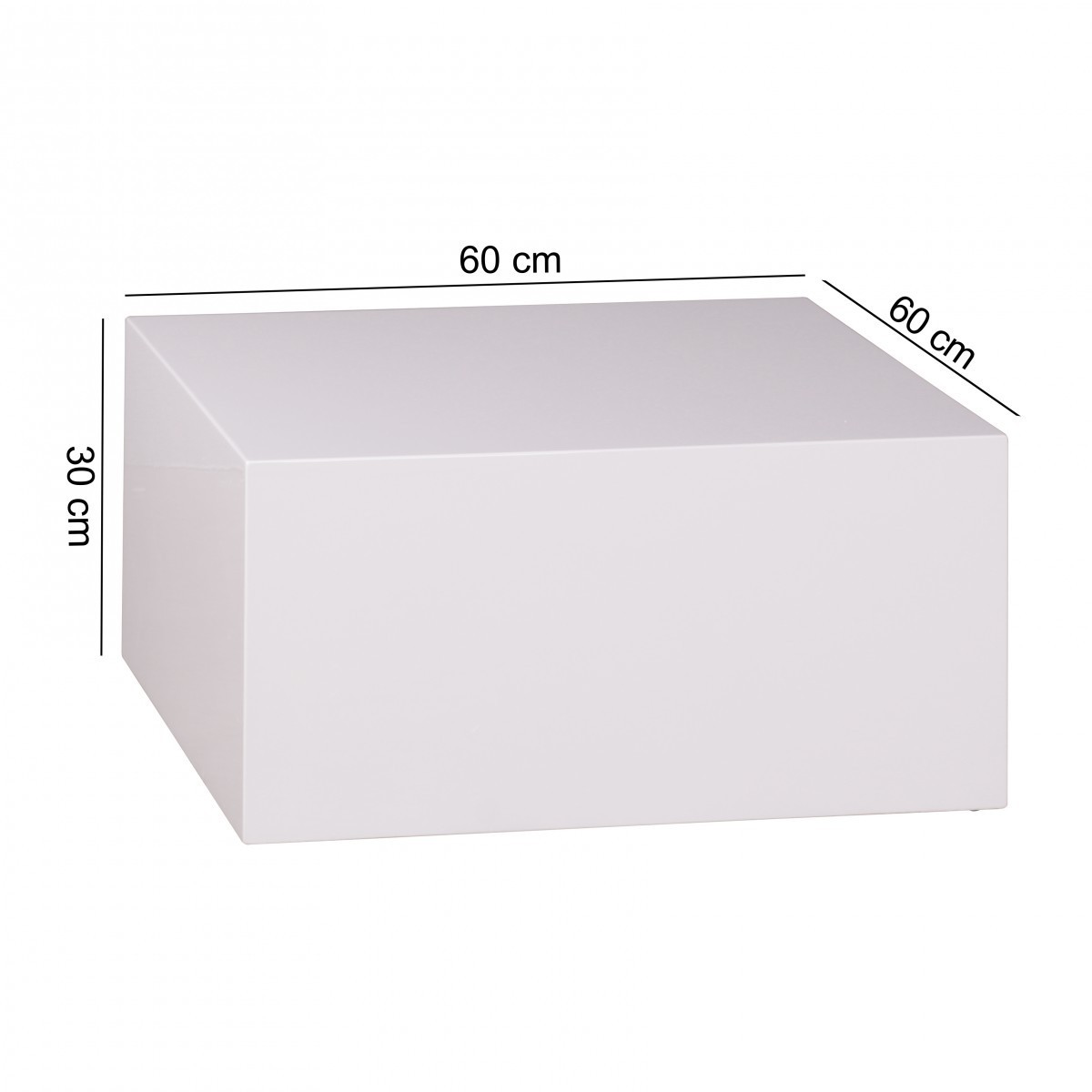 Wohnling Couchtisch Monobloc MDF Holztisch weiß 60 cm breit Design Wohnzimmer-Tisch modern Beistelltisch quadratisch