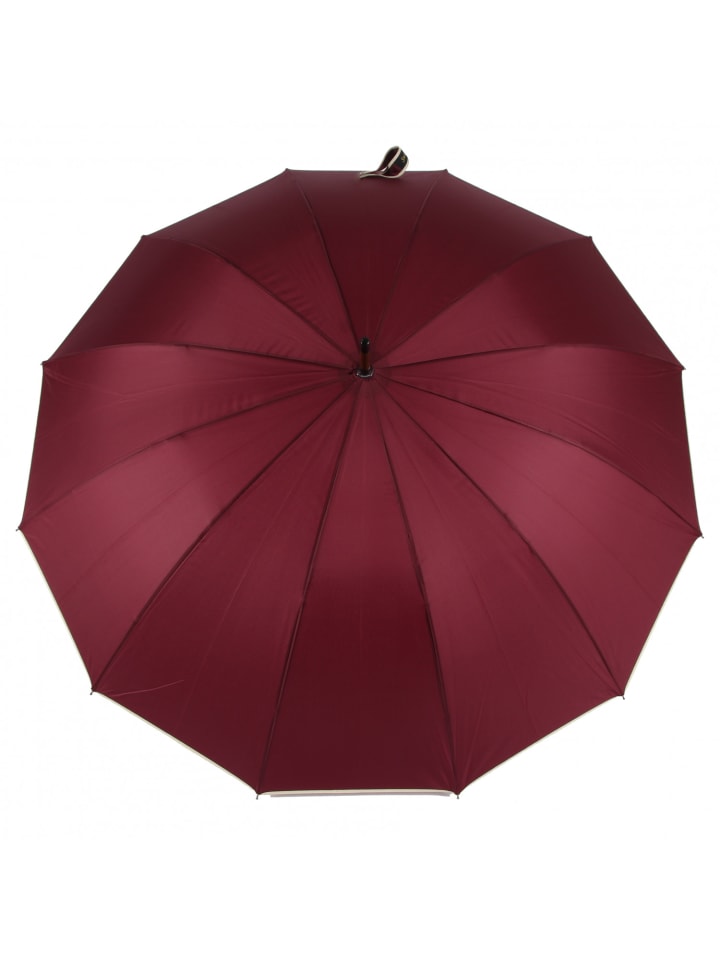 COFI 1453 Stockregenschirm Stockschirm Regenschirm Holzgriff mit Fiberglasstange in Weinrot günstig kaufen onesize