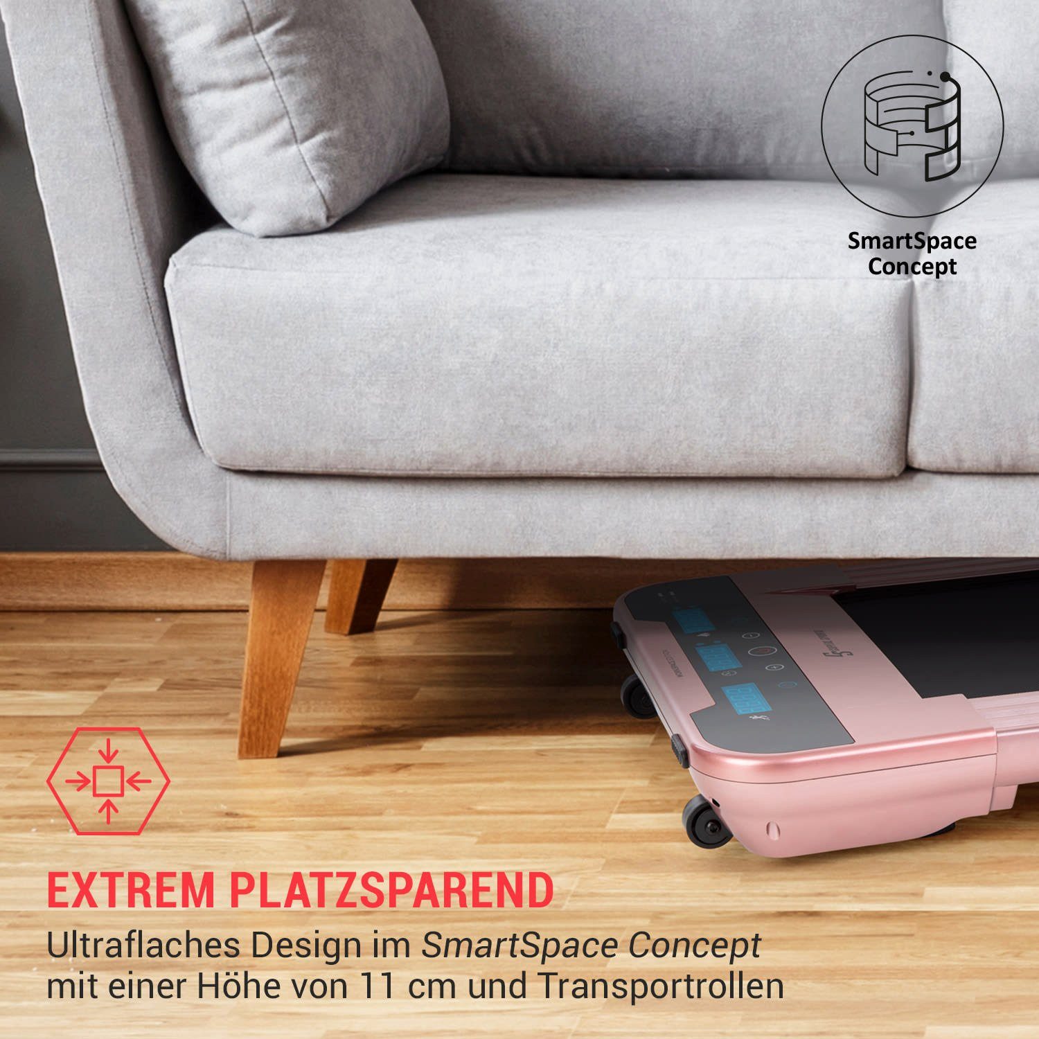 Capital Sports Laufband Workspace Go Laufband, 350 W, 0,8 - 6 km/h, 11 cm Höhe