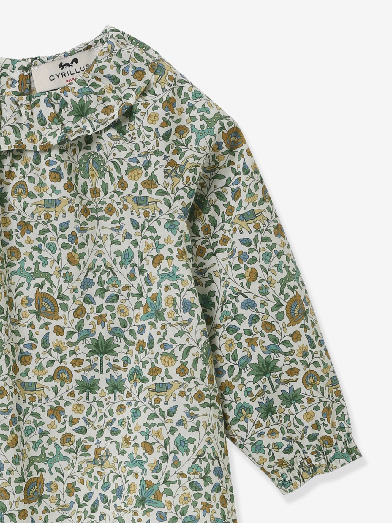 Blouse bébé CYRILLUS en tissu Liberty® vert imprimé