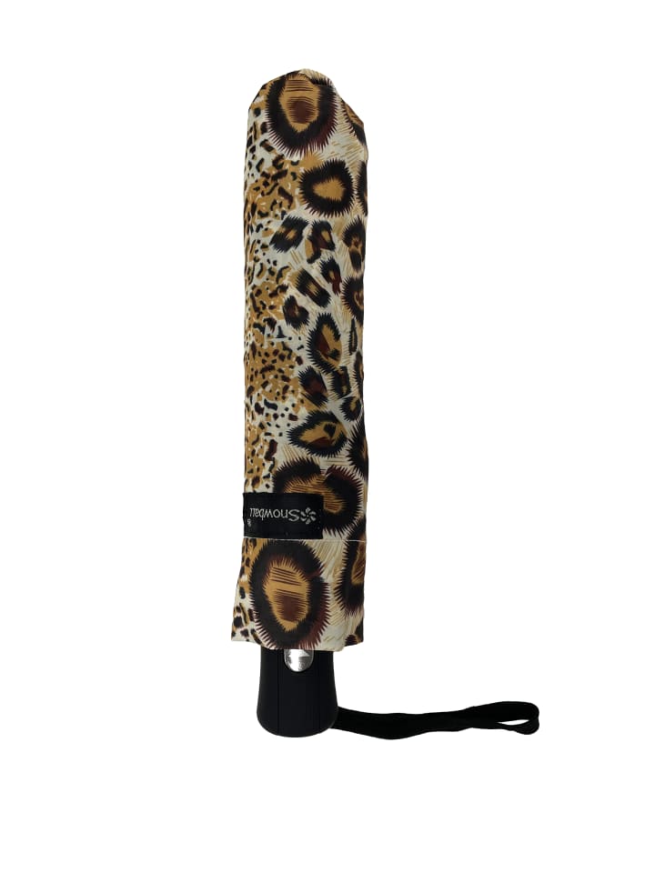 ANELY Regenschirm Leopard Muster Kleiner Automatik Taschenschirm in Braun günstig kaufen onesize