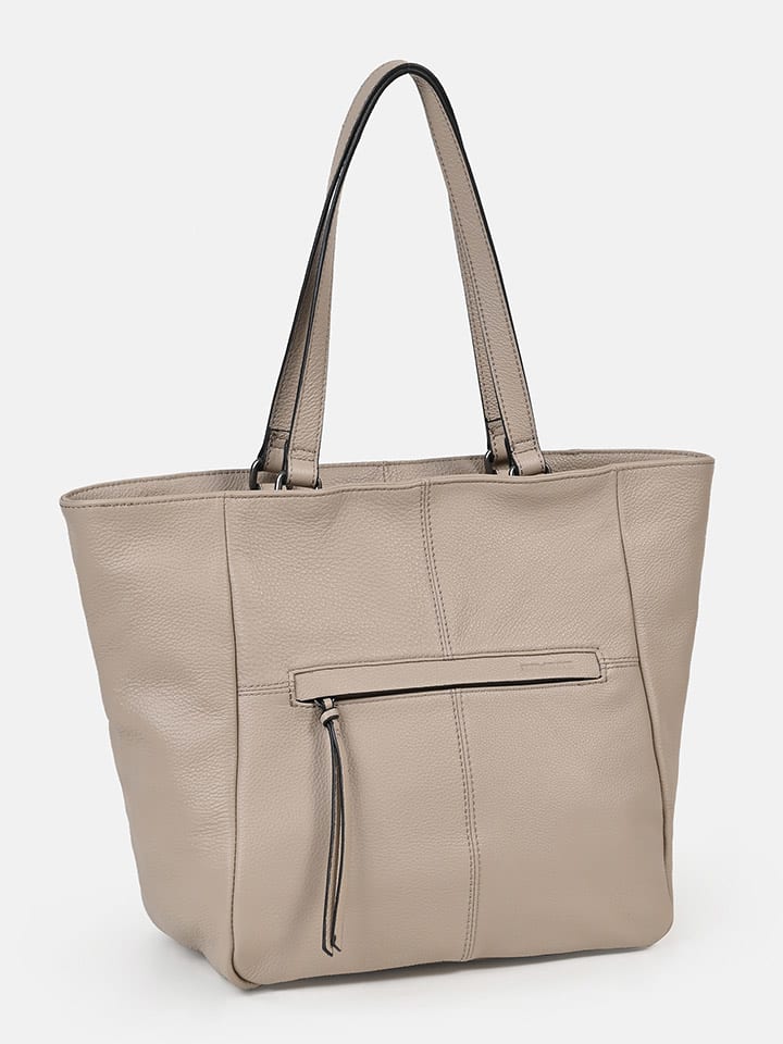 FREDs BRUDER Leder-Shopper in Beige/ Grau - (B)30 x (H)43 x (T)16 cm günstig kaufen onesize