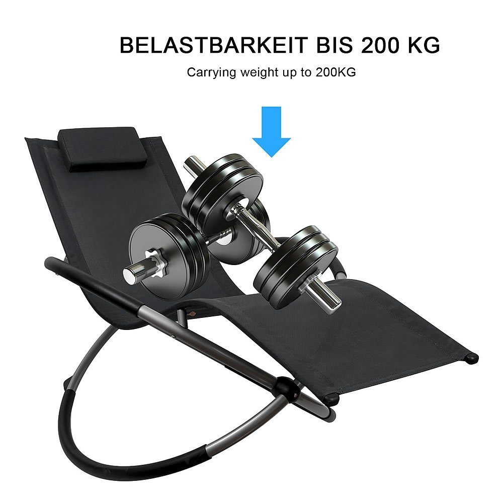 Mucola Relaxliege Schaukelliege Sonnenliege Liegestuhl 200kg belastbare XXL Relaxliege, Stück, klappbar, Maximale Belastung: 200kg