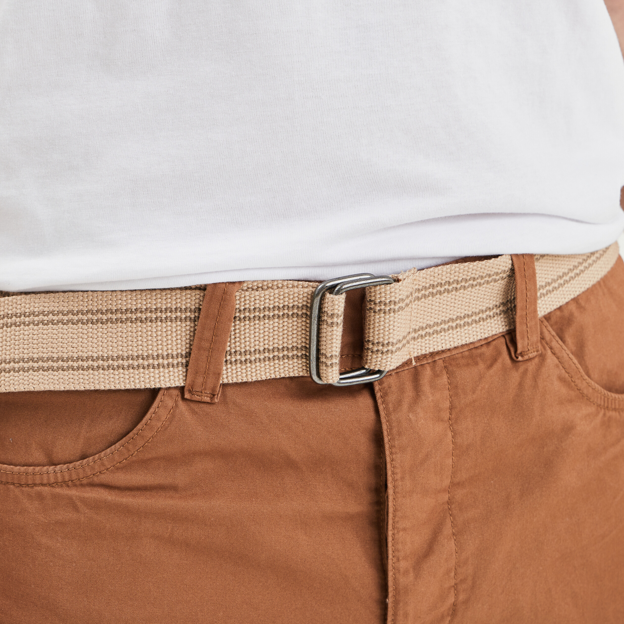 Bermuda cargo ceinturé marron clair homme | La Halle