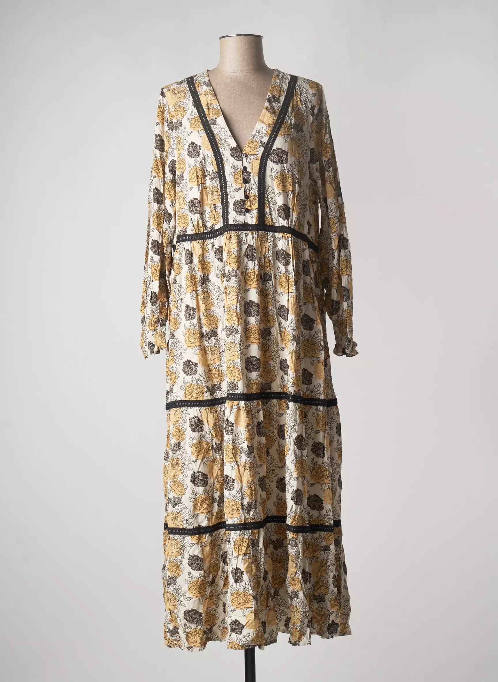 Last Queen Robes Longues Femme couleur beige