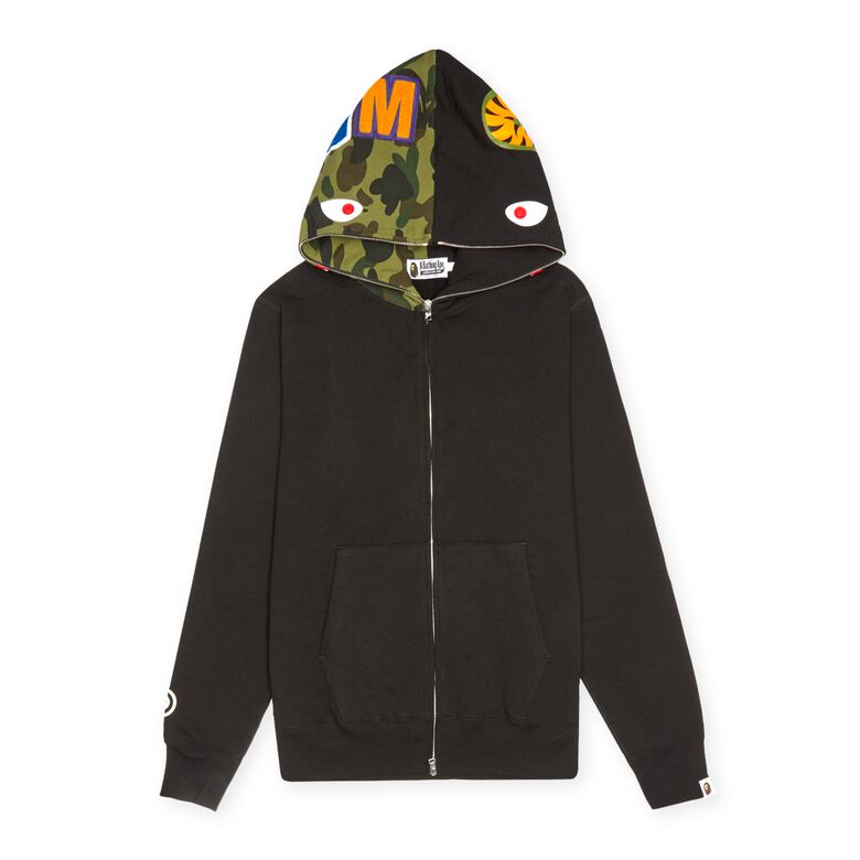 A Bathing Ape Shark Full Zip Hoodie M Black
