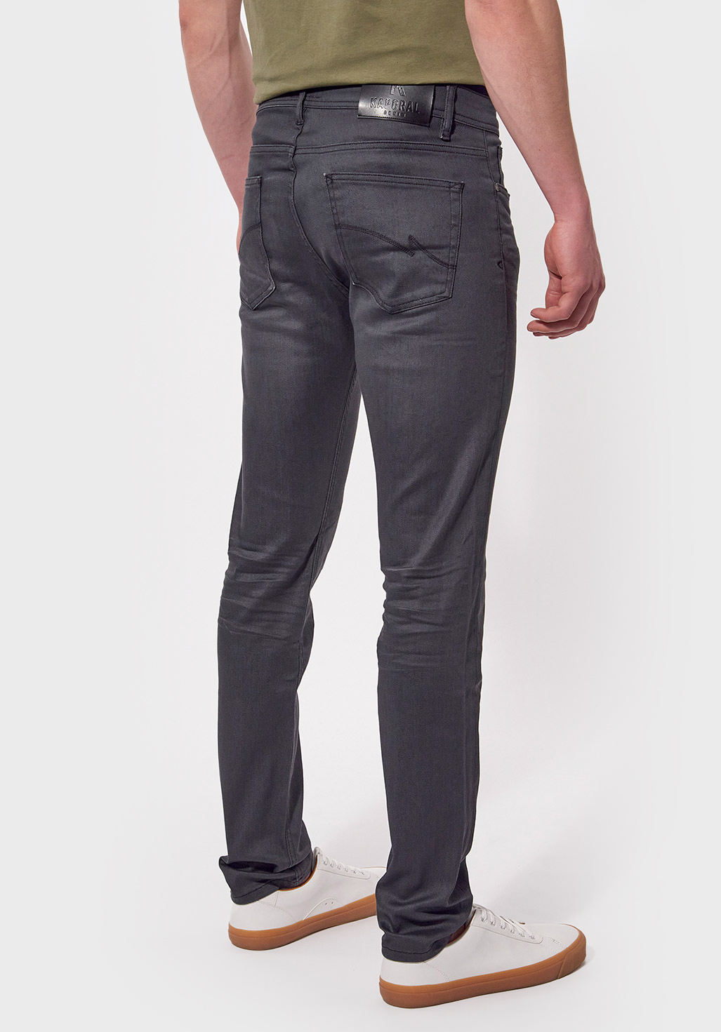 DARKK  Jean slim Homme gris enduit