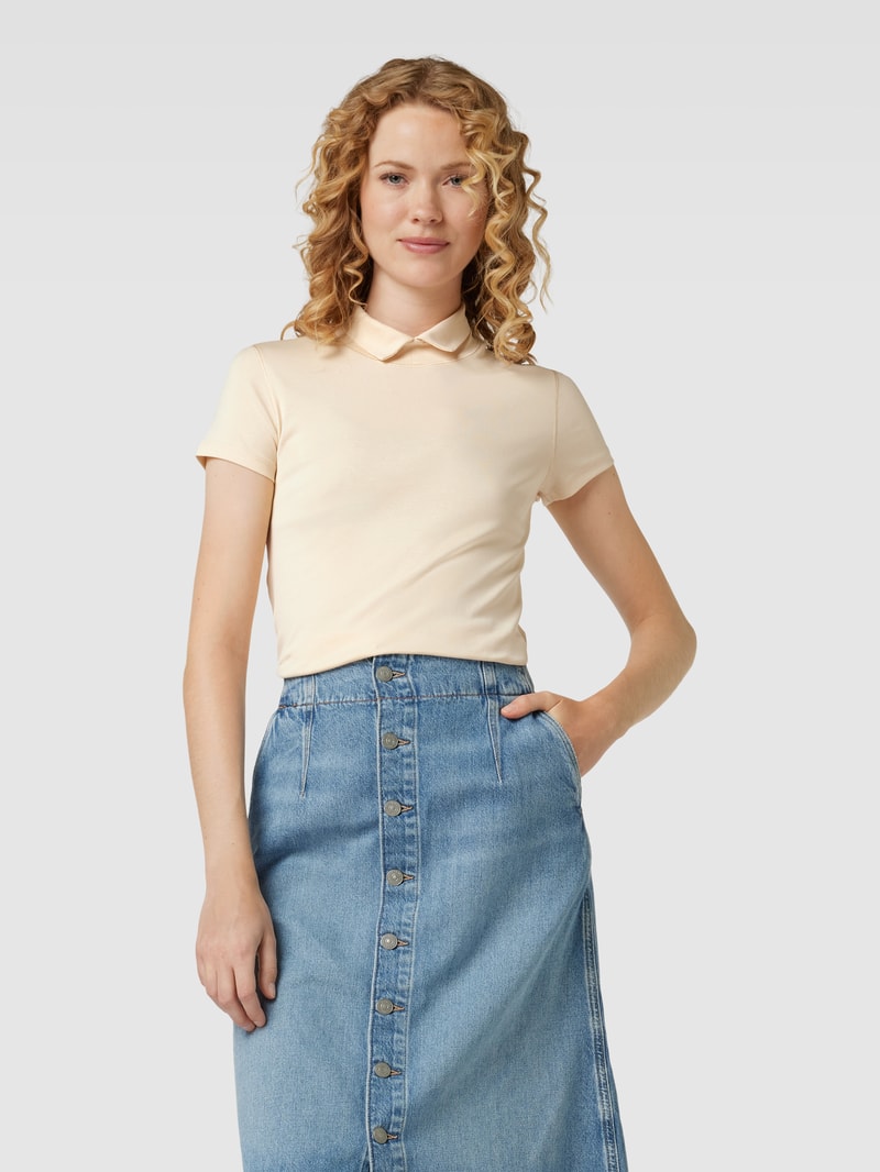 T-Shirt mit Stehkragen Modell 'ADDITIONS' in offwhite