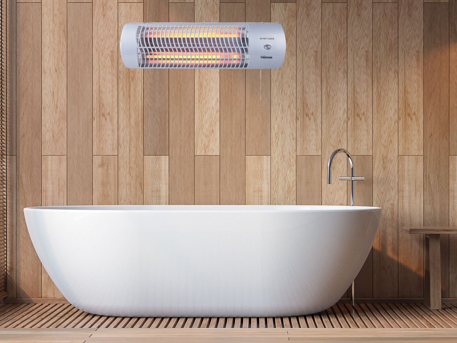 Tristar Heizstrahler, 1200 W, für Bad & Wickeltisch Wand & Decke Wärmelampe Baby Wärmestrahler IP 24