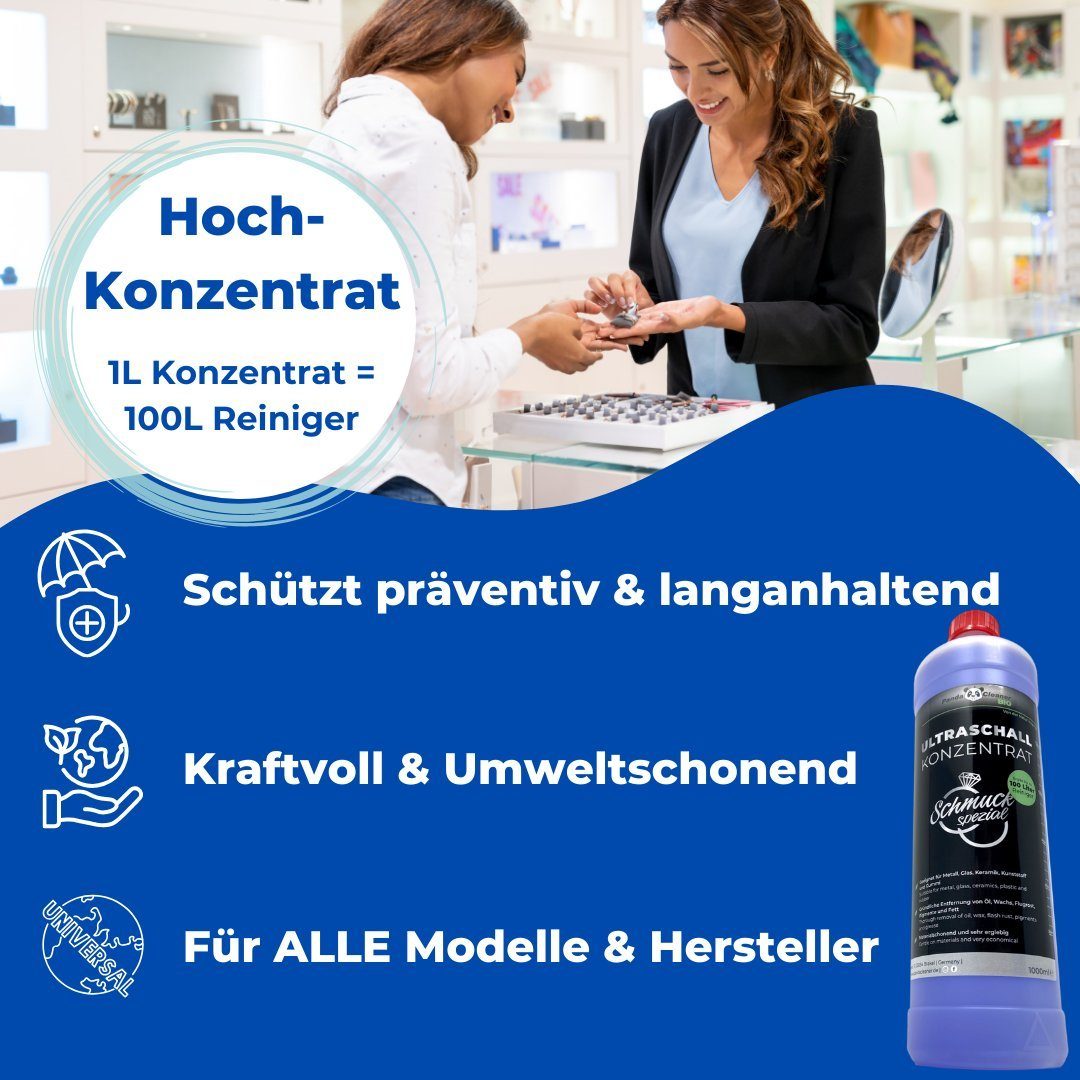 PandaCleaner Ultraschallreiniger - Schmuck-Reinigungsmittel - Für Ultraschallbad Reinigungskonzentrat (1-St. 1l)