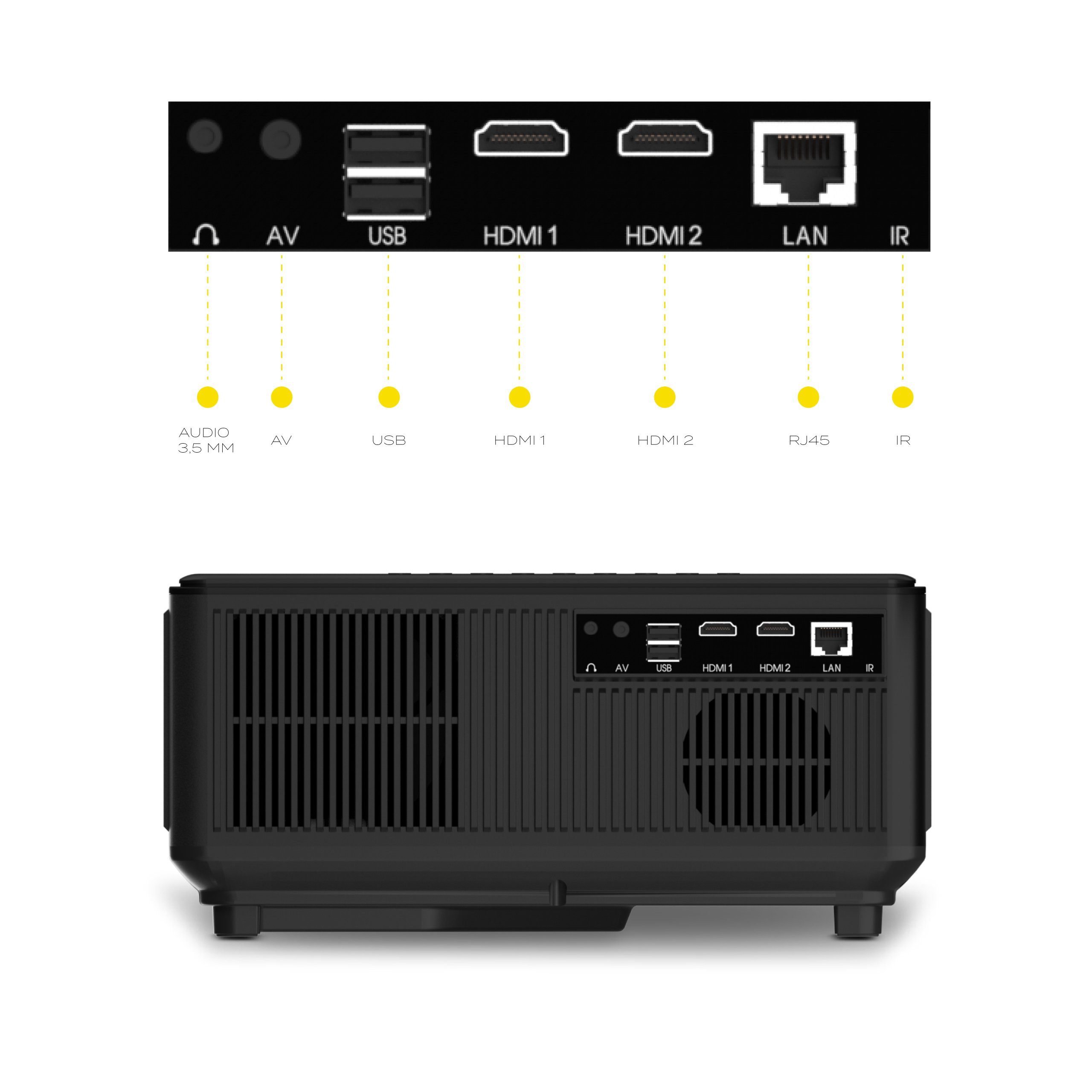 Overmax MULTIPIC 6.1 Beamer (7000 lm, 4500:1, 1920x1080 px, FullHD/Auto-Focus/Auto-Keystone/Dust Proof/40 – 150’’/50000h)