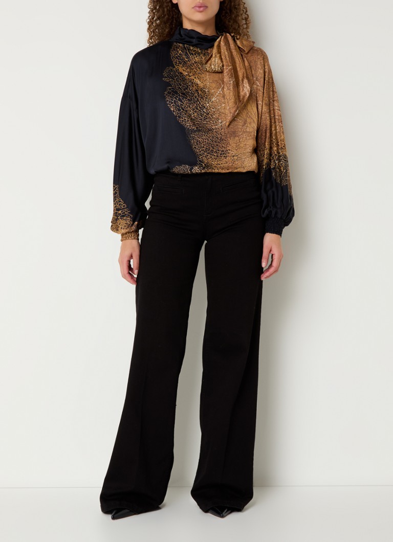 Summum Tunic with shawl collar and print