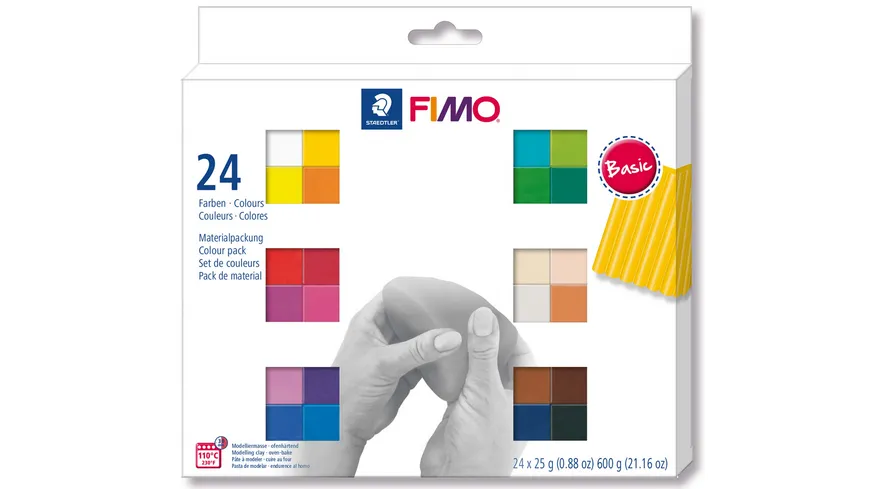 STAEDTLER - Modelliermasse FIMO® Basic Colours 24er Pack 600 g
