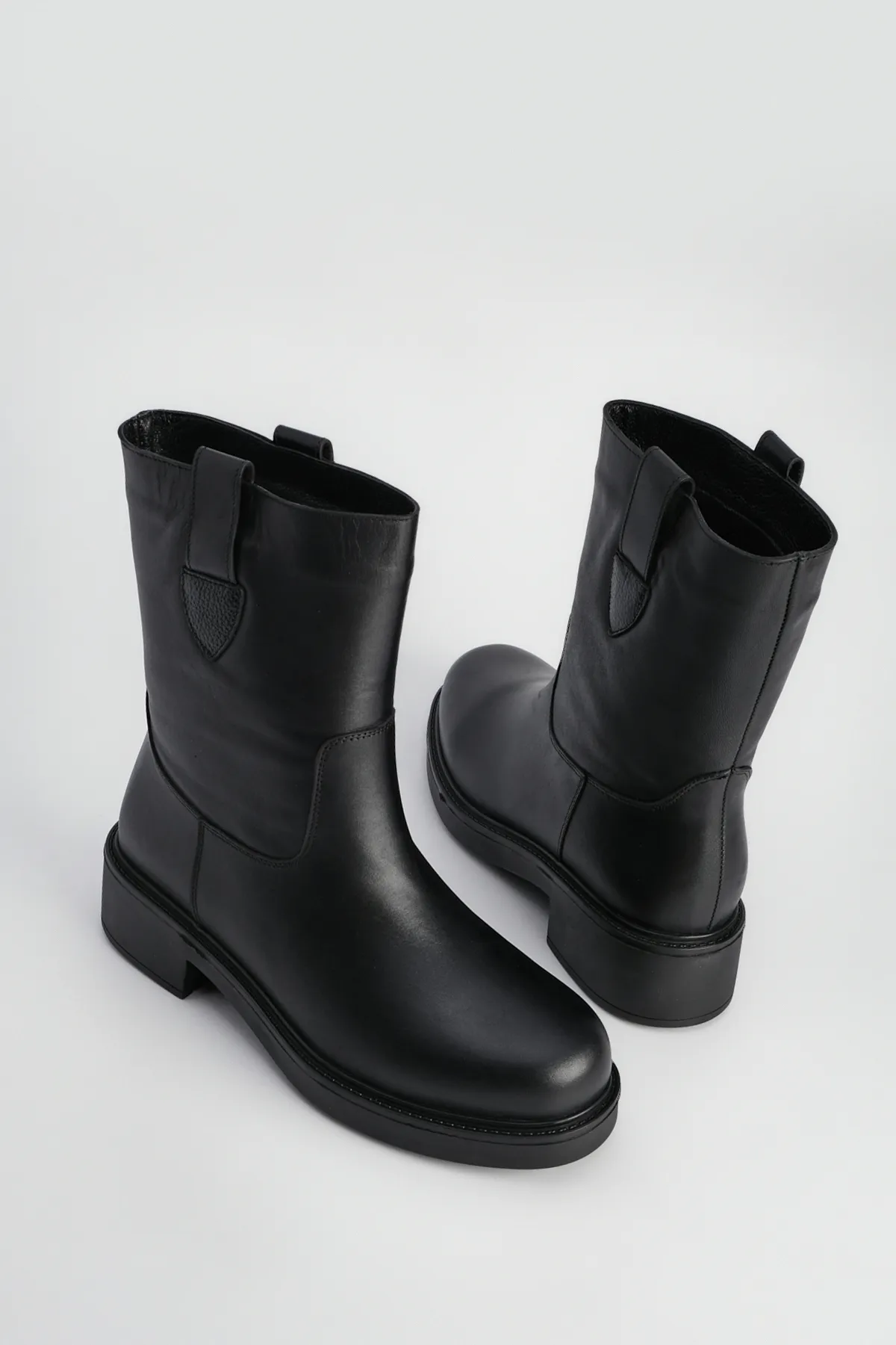 Marjin  Damen-Tagesstiefel aus echtem Leder Gater Schwarz