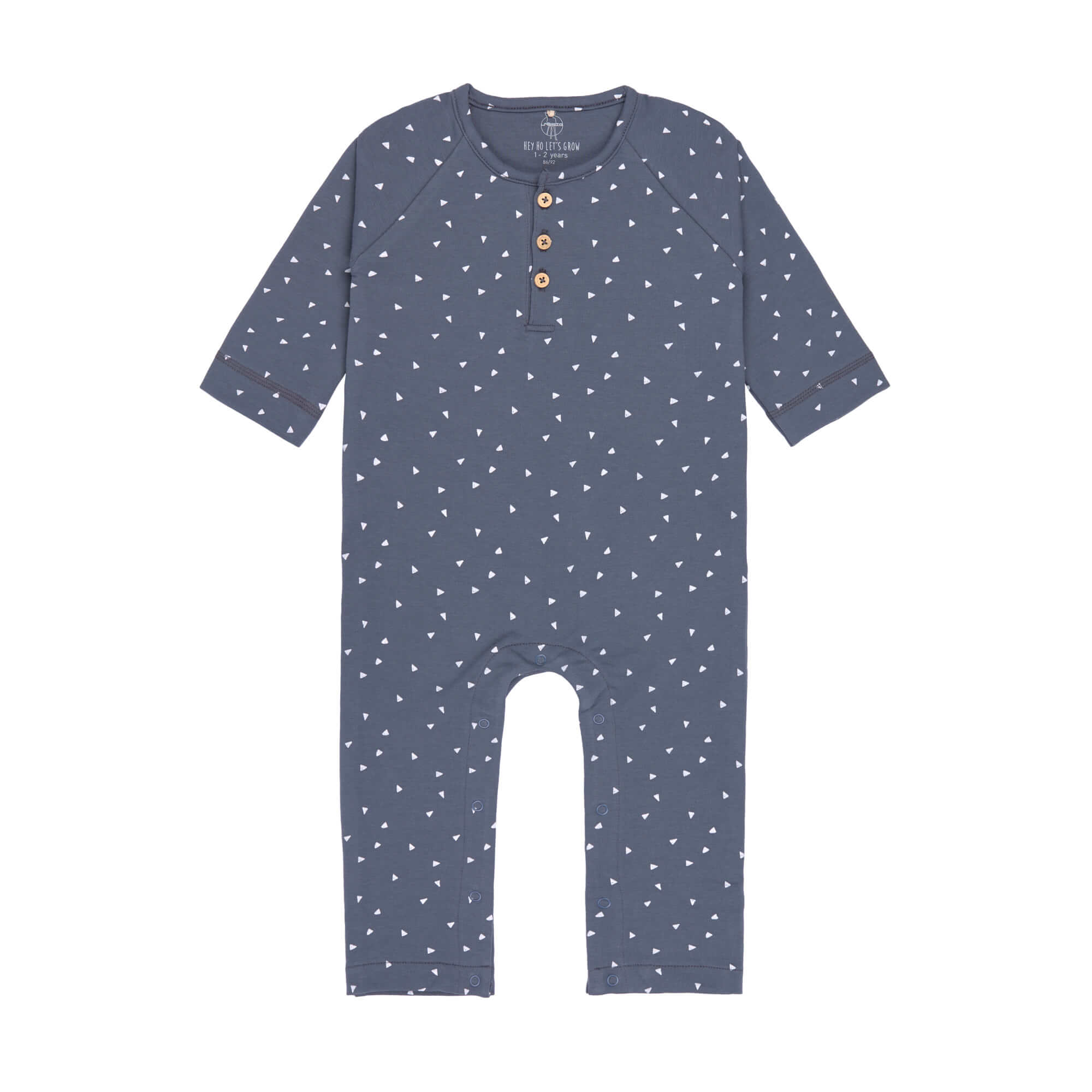 Strampler, Baby Overall - Bio Baumwolle, Triangle Blau