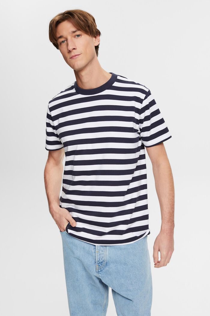 Gestreiftes T-Shirt mit Rundhalsausschnitt