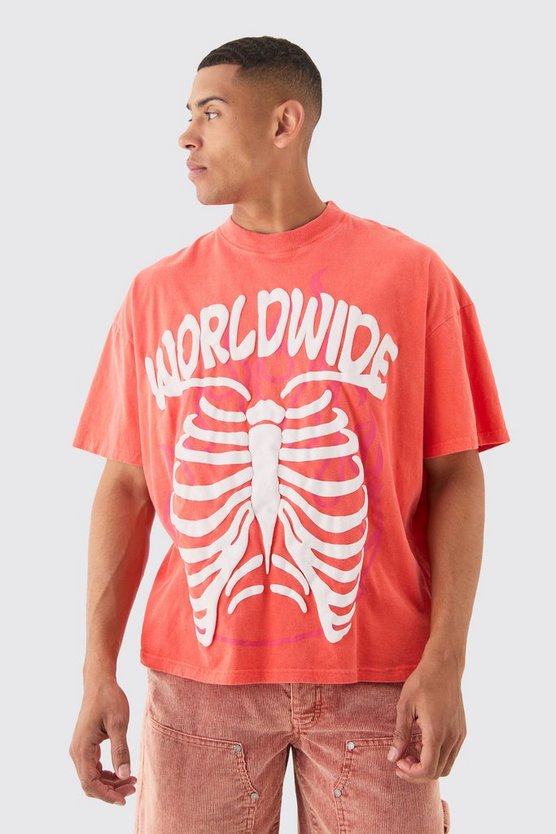 Geripptes Oversize T-Shirt