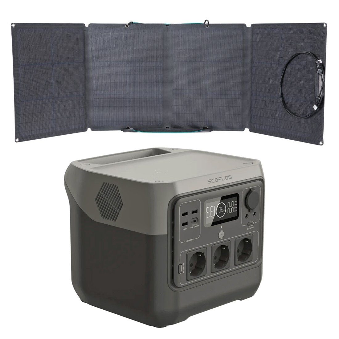 Ecoflow Ecoflow River 2 Pro Powerstation mit 110W Solarpanel Smart-Home-Station