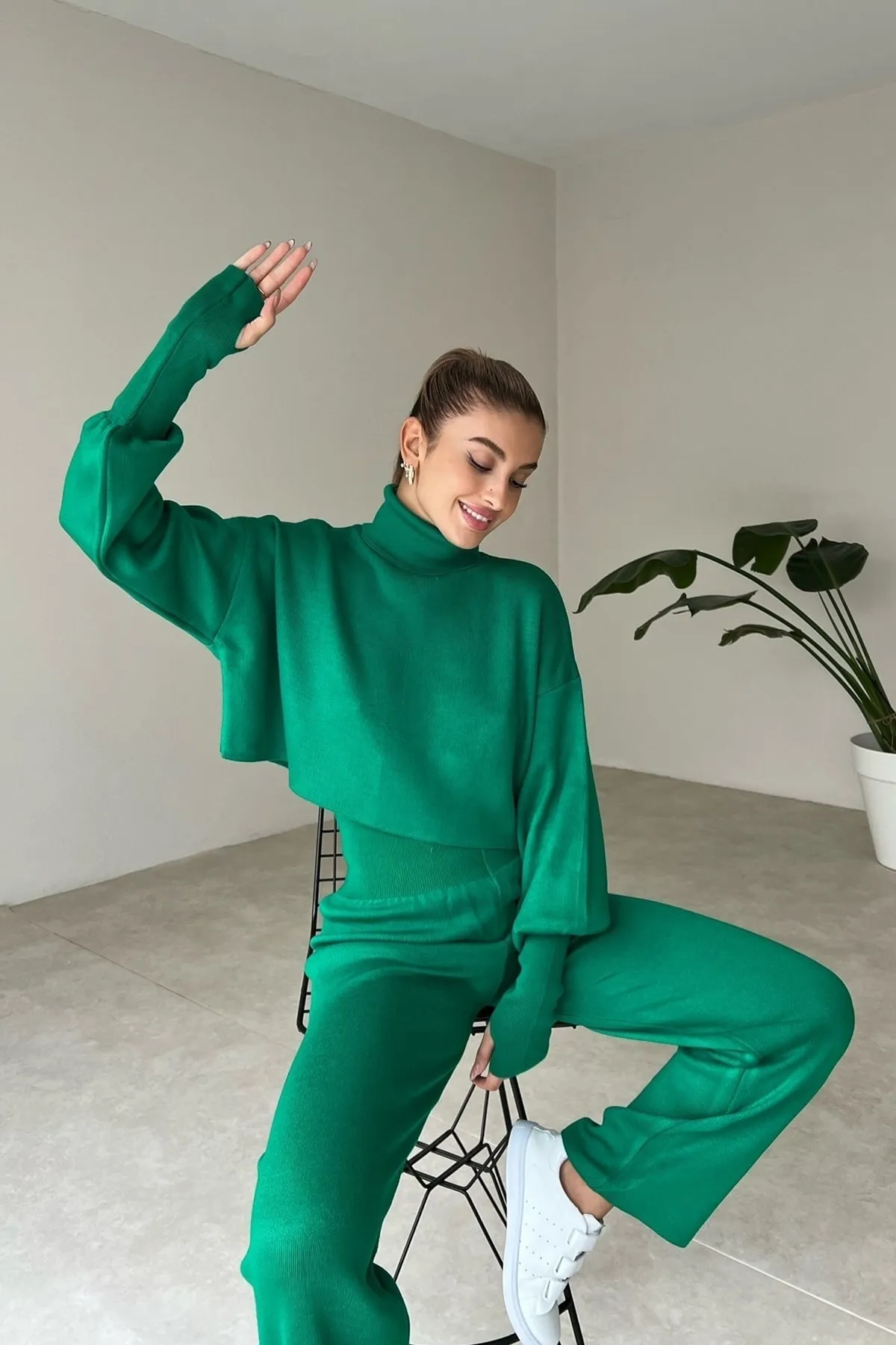 vuvutasarım  Zweiteiler - Grün - Regular Fit