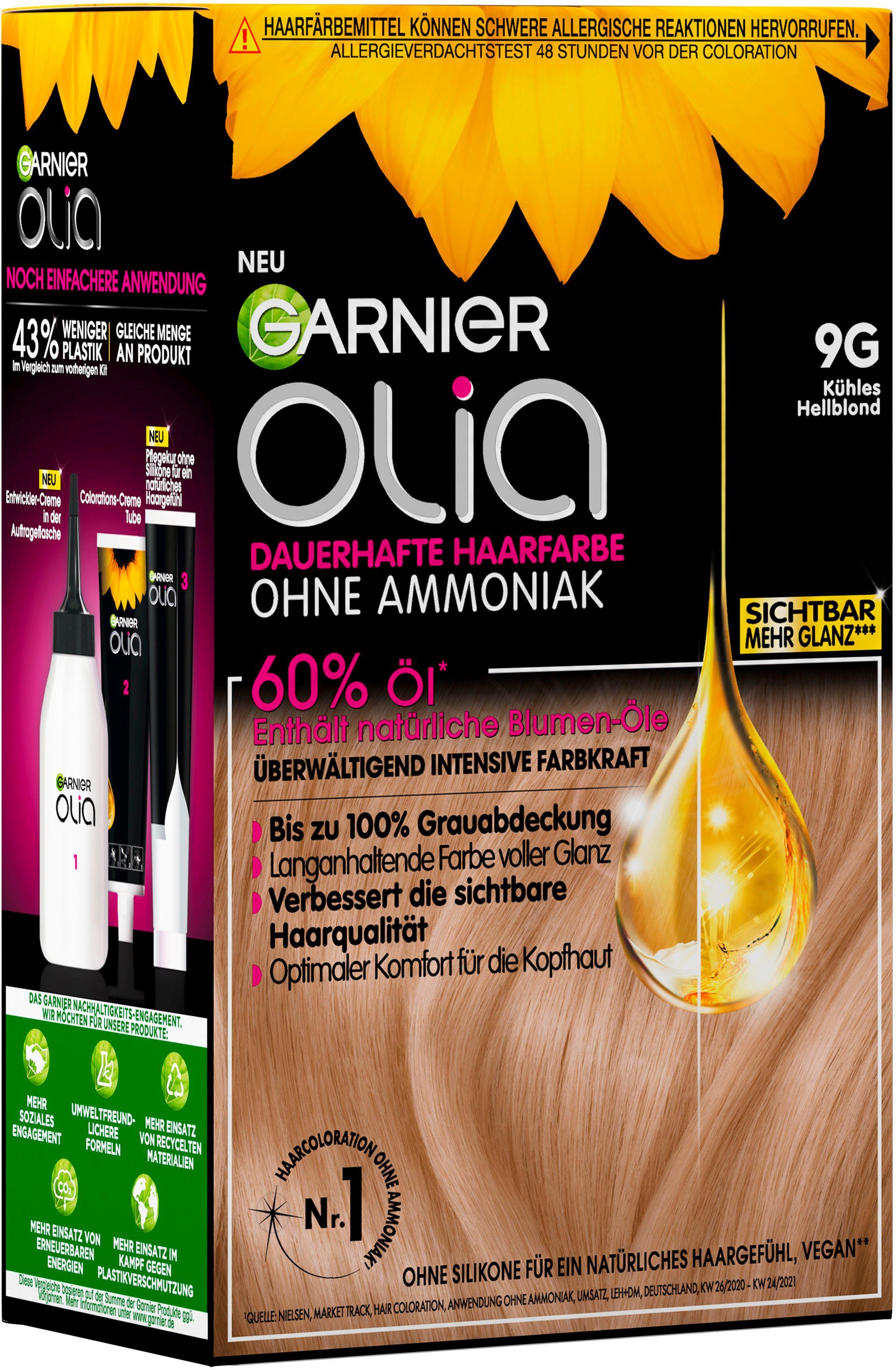 GARNIER Coloration OLIA DE 9G LIGHT GREIGE, Set, 3-tlg.