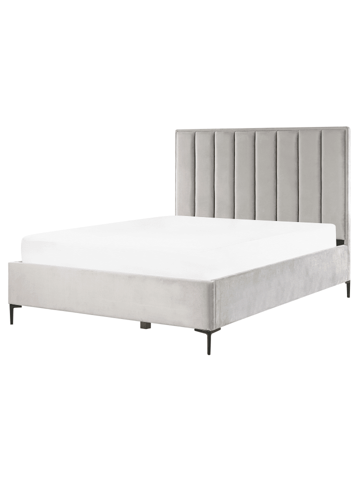 Beliani Doppelbett SEZANNE in Grau/Schwarz - (W) 170 x (H) 142 x (L) 215 cm günstig kaufen onesize