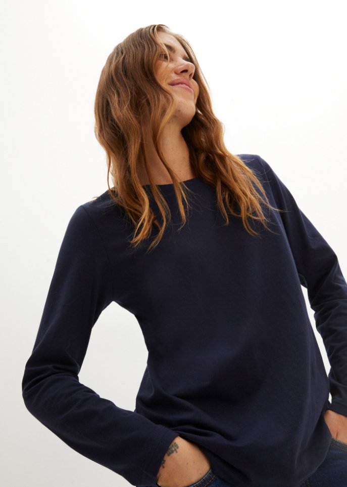 Essential Langarmshirt mit Rundhalsausschnitt, seamless