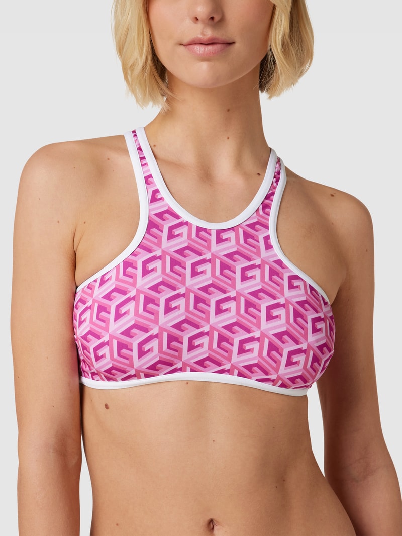 Bikini-Oberteil mit Racerback Modell 'SPORTY CHIC' in pink
