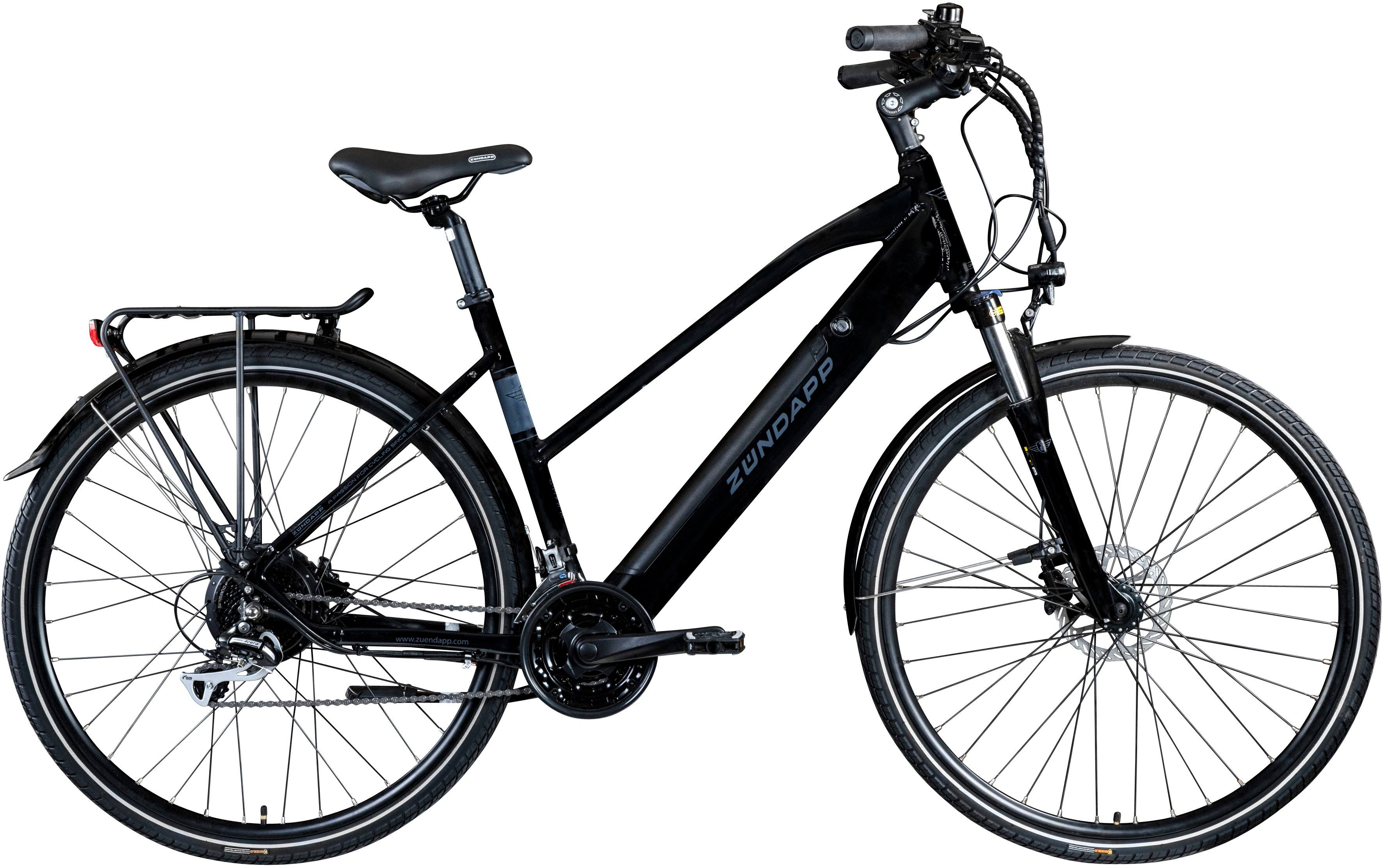 Zündapp E-Bike Z810, 24 Gang Shimano Altus RD-M310 Schaltwerk, Kettenschaltung, Heckmotor, 417,6 Wh Akku